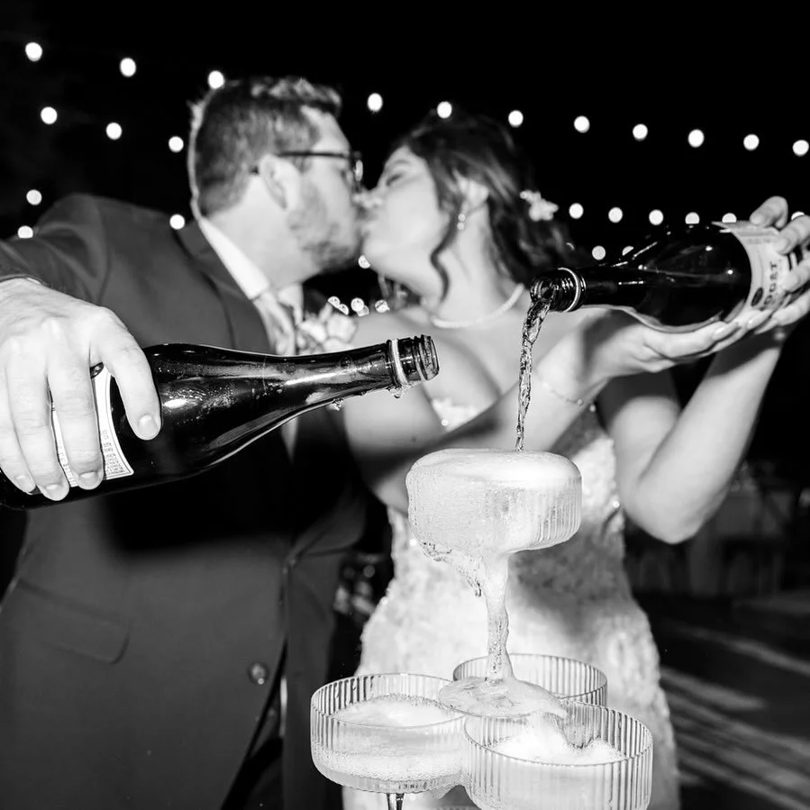 Champagne tower is always a win! 
❤️Andrea and Jacob
