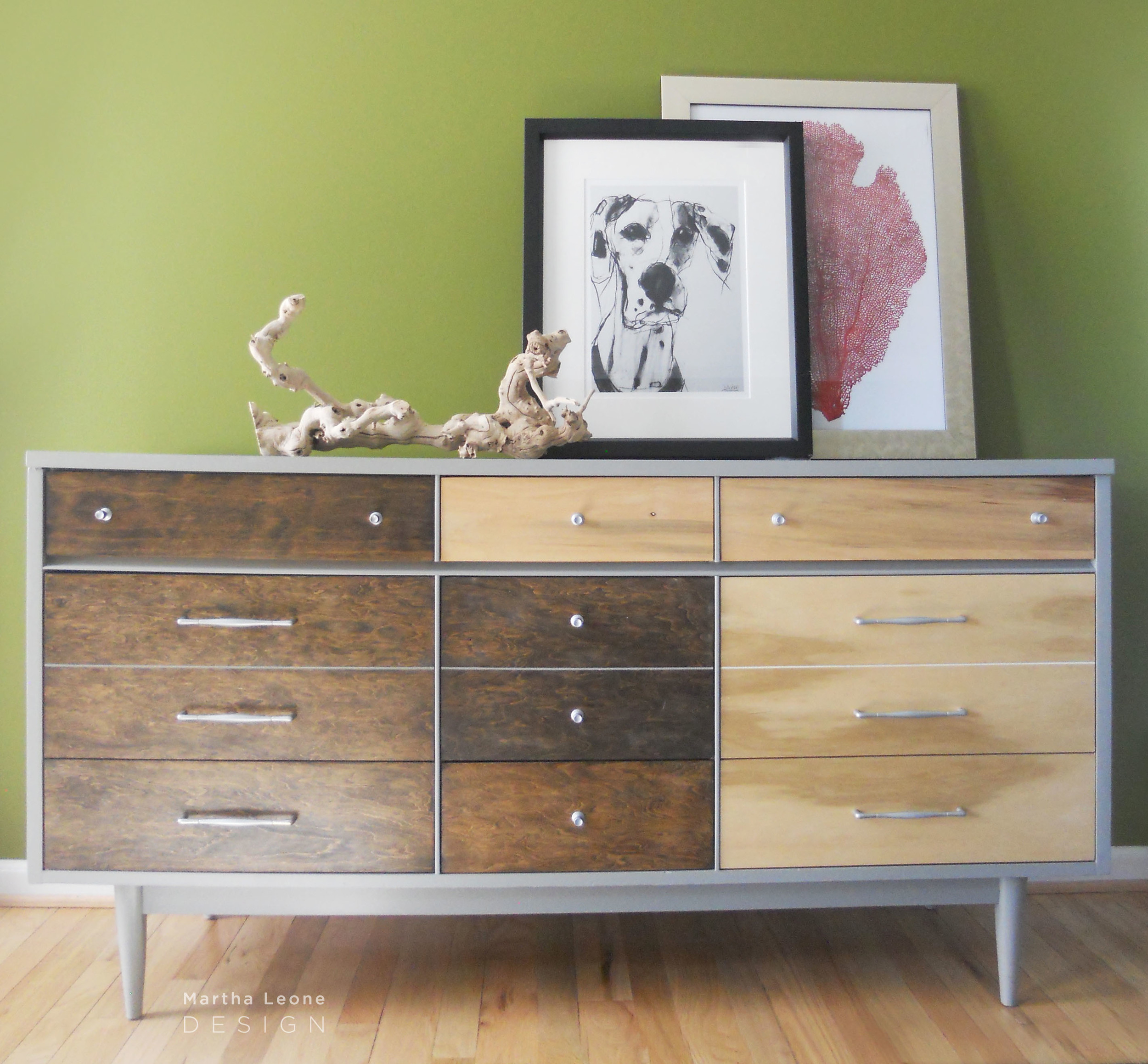 mid century modern, painted mid century furniture, mid century credenza, mid century buffet