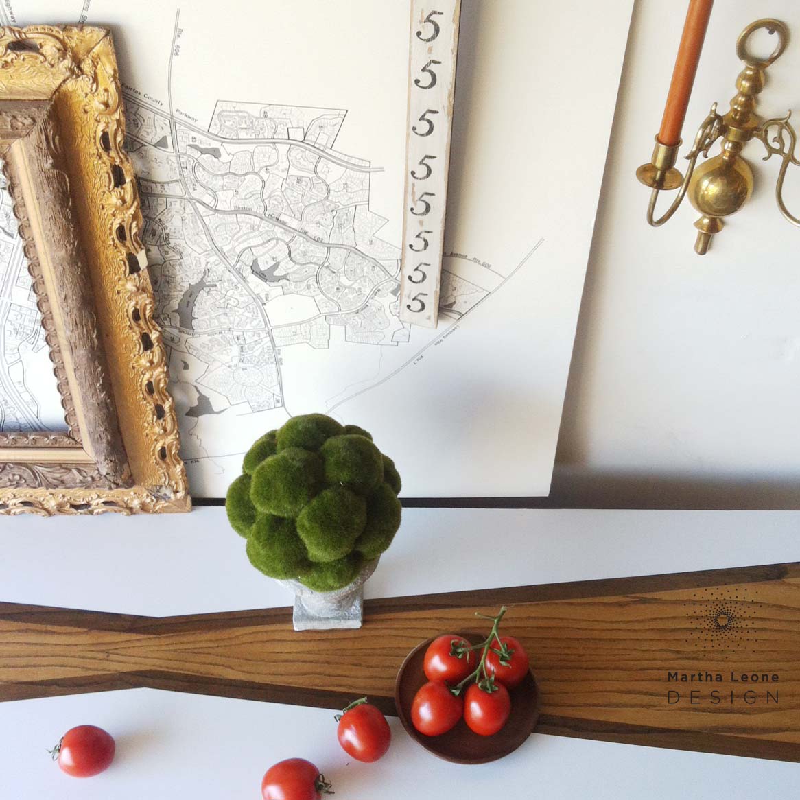 A mid century dresser in Benjamin Moore Super White. How to style furniture