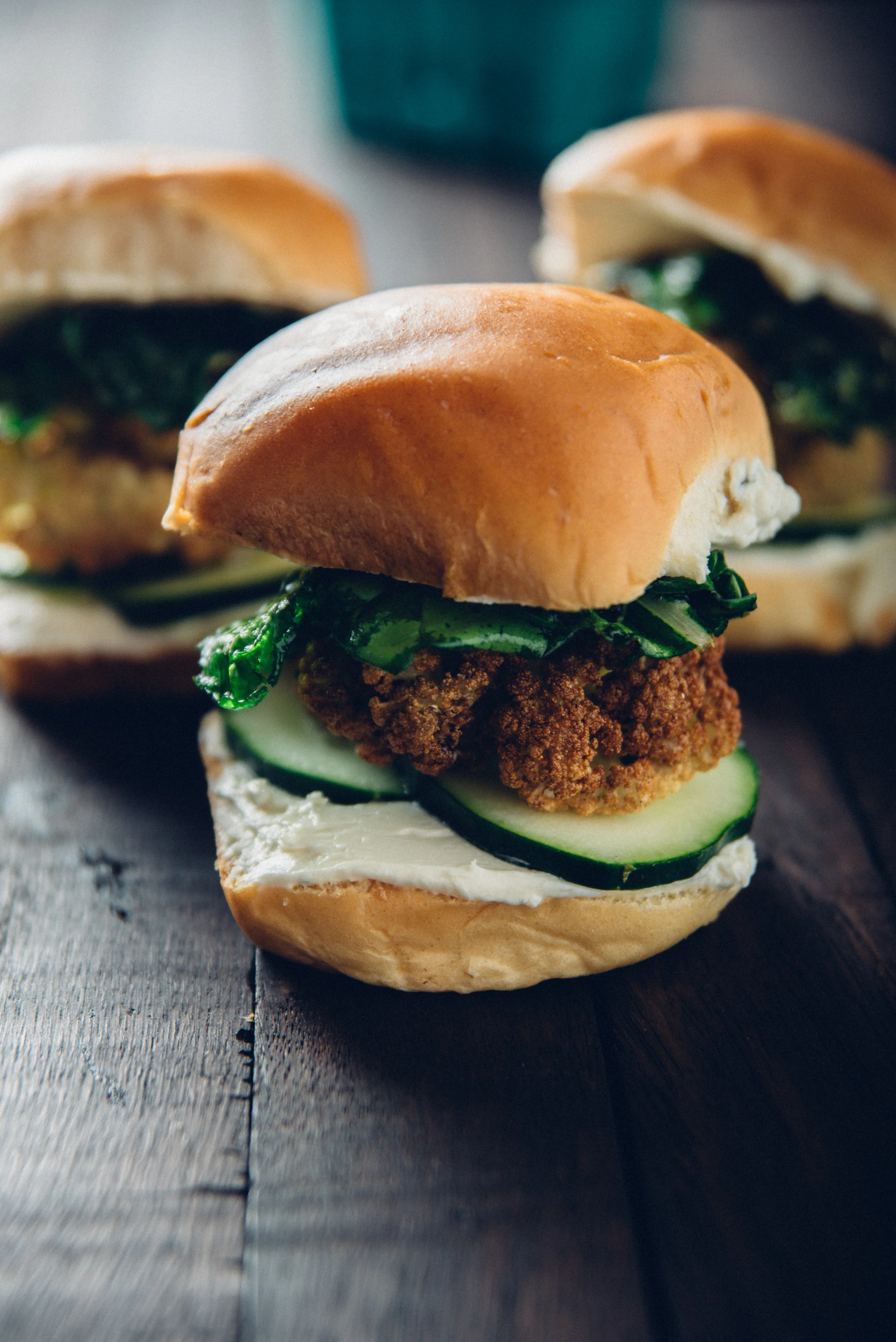 Sliders de coliflor frito