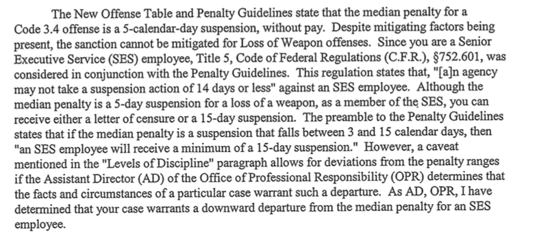  Taken from the SAC's Letter of Censure