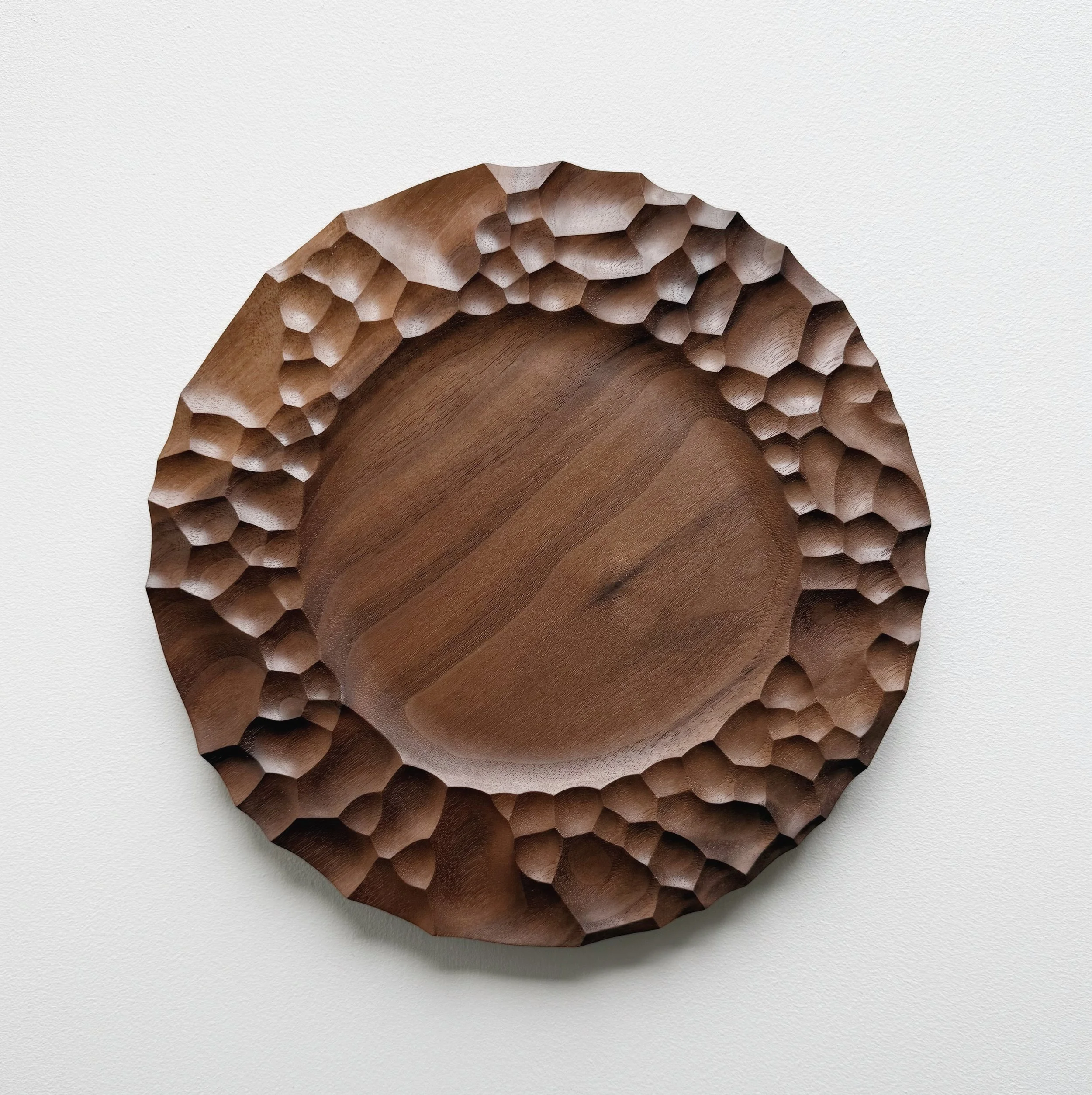 Biome presentation plate in tanned walnut