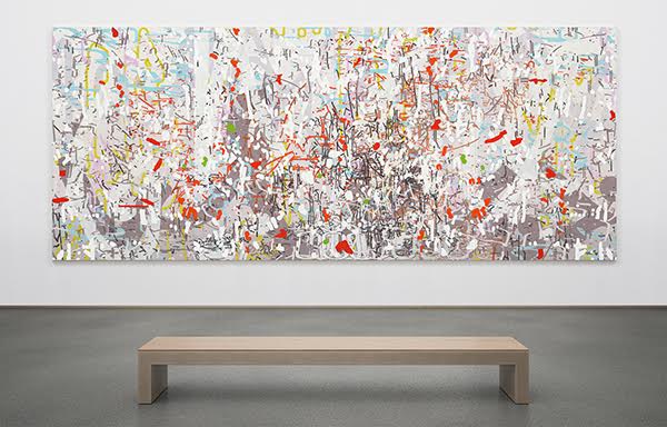  This piece is the basis for the mural design. Variation (accumulation) ©2012 Oil and encaustic on four panels, 69" x 168". 