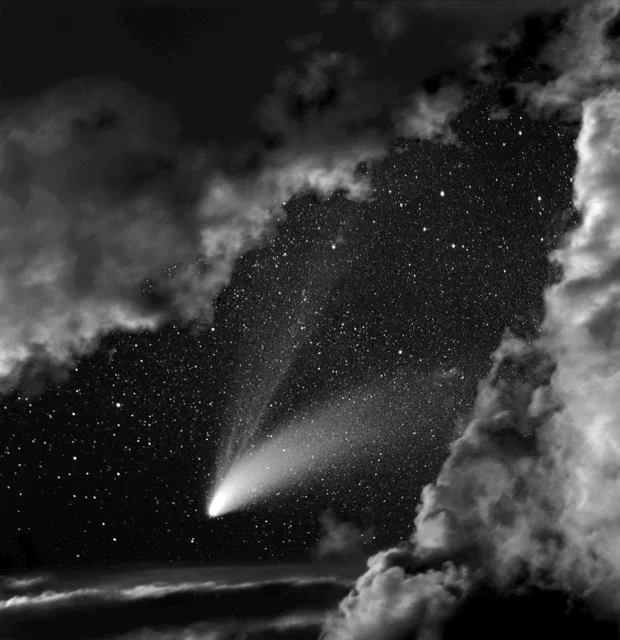 Photo by Neil Folberg . Image courtesy of The Dryansky Gallery Photographer used both a large format 4x5 and medium format camera spinning in the opposite direction of the Earth’s rotation to nullify the movement of the stars .