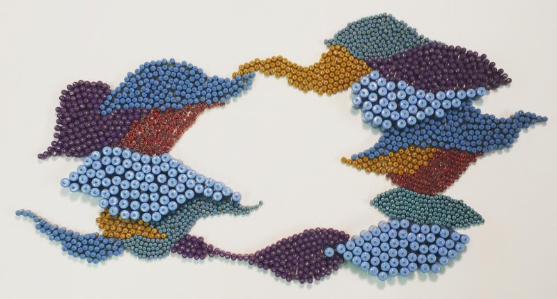 Mitra Fabian, Waft , 17” x 20”, resistors, capacitors and diodes on paper, 2015 .