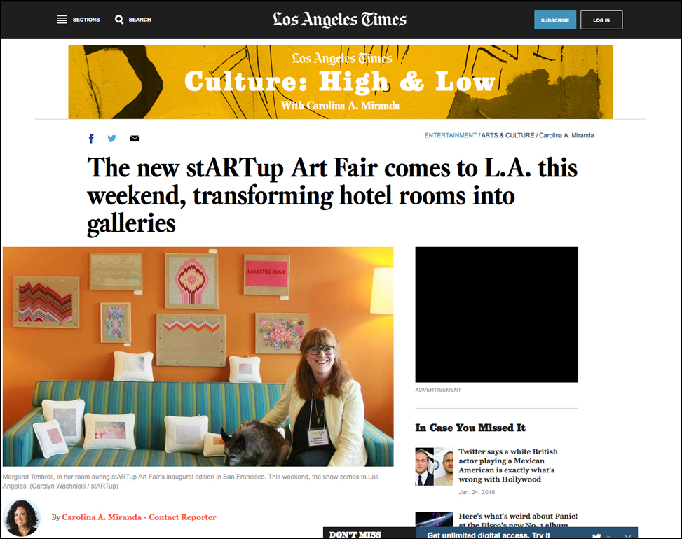 Pictured artist Margaret Timbrell at stARTup SF 2015. Image by Carolyn Wachnicki