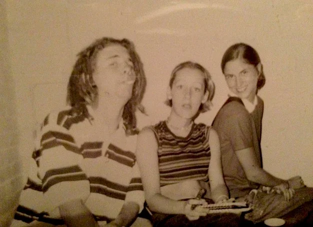 Mr. Light Blue, Ms. Yellow, and me, Ms. Red on the right.