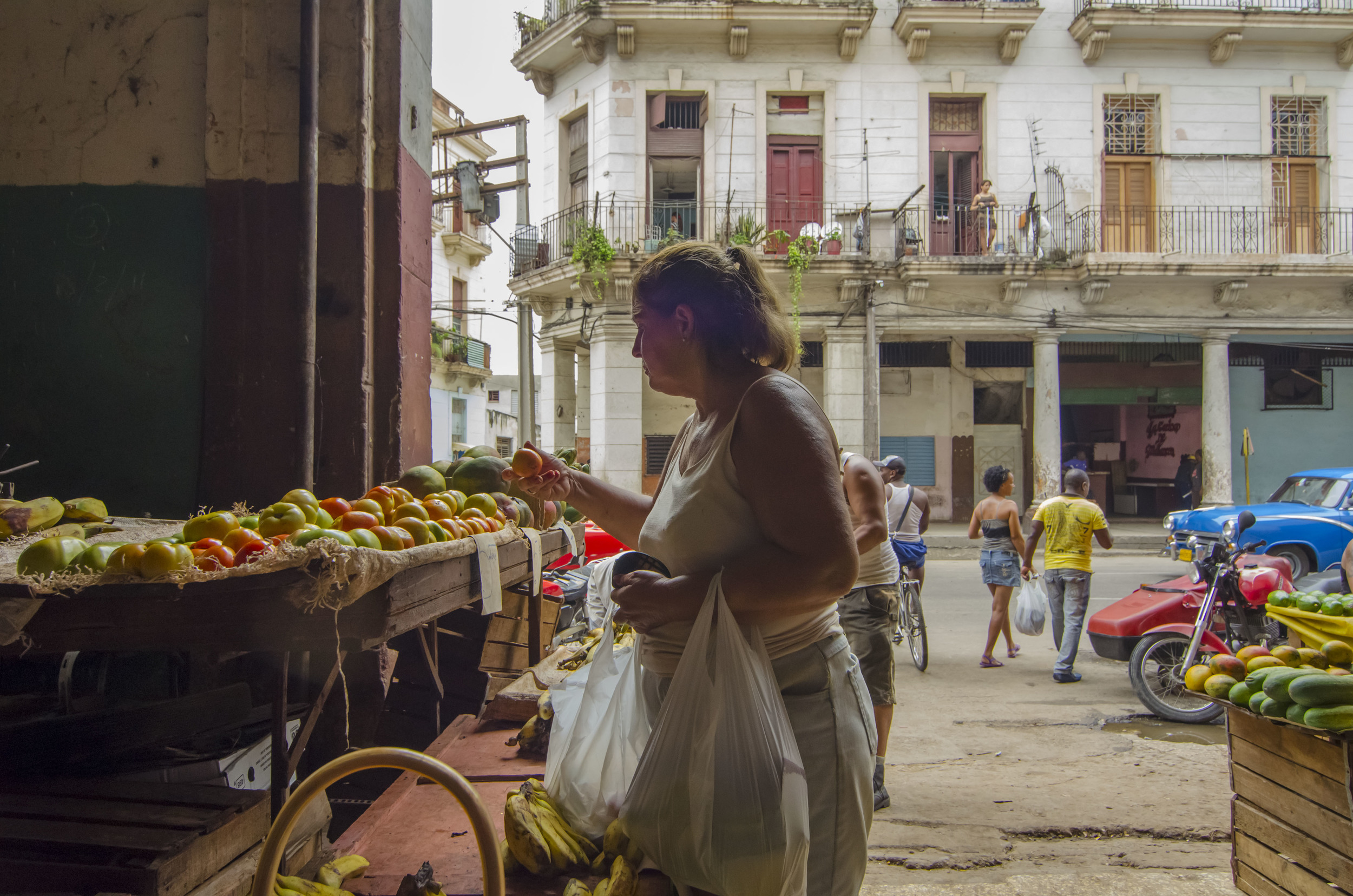 Woman in Fruit Market - Havana. 