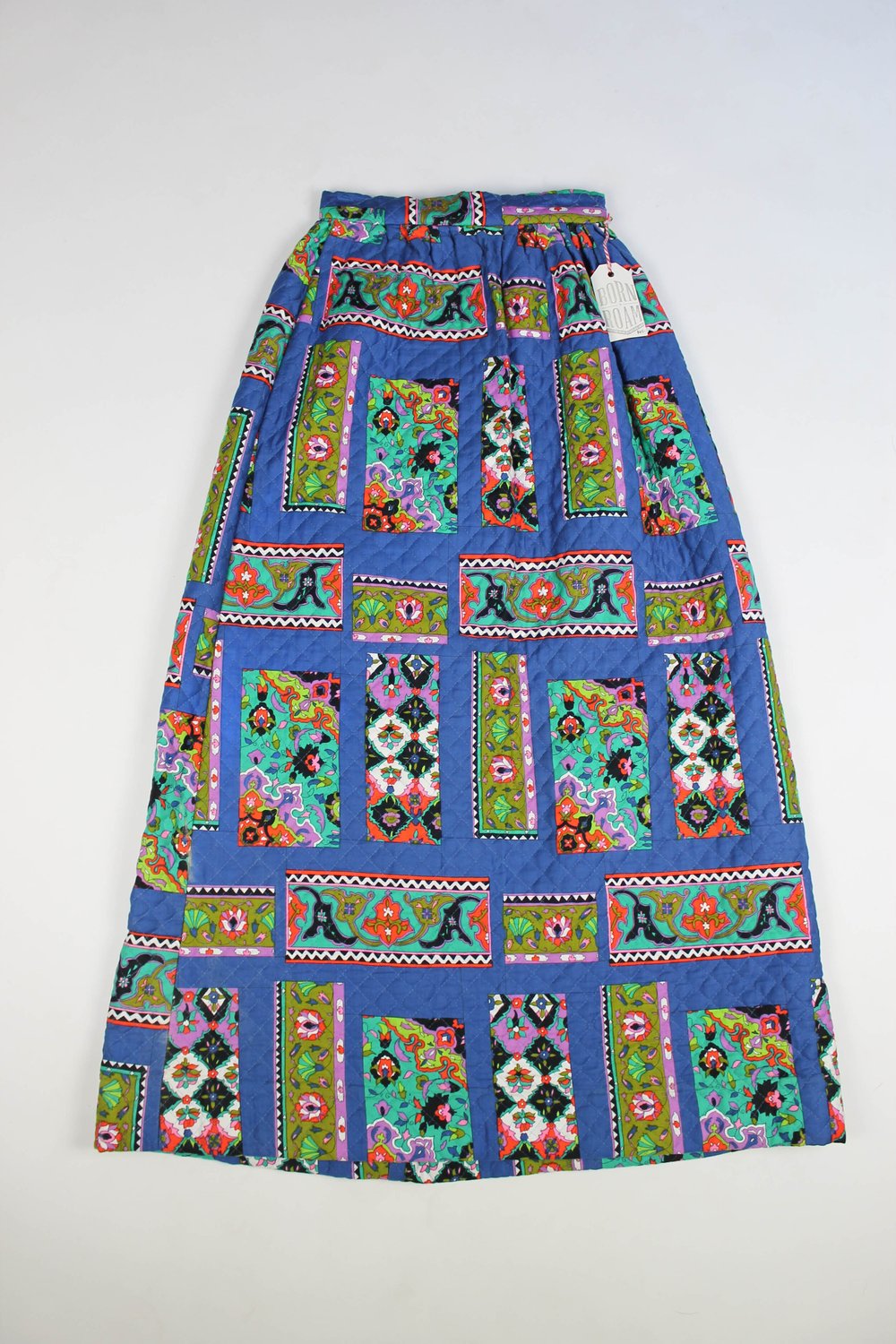 Cotton Skirt Full Length Quilted Skirt HANDMADE QUILTED MAXI SKIRT
