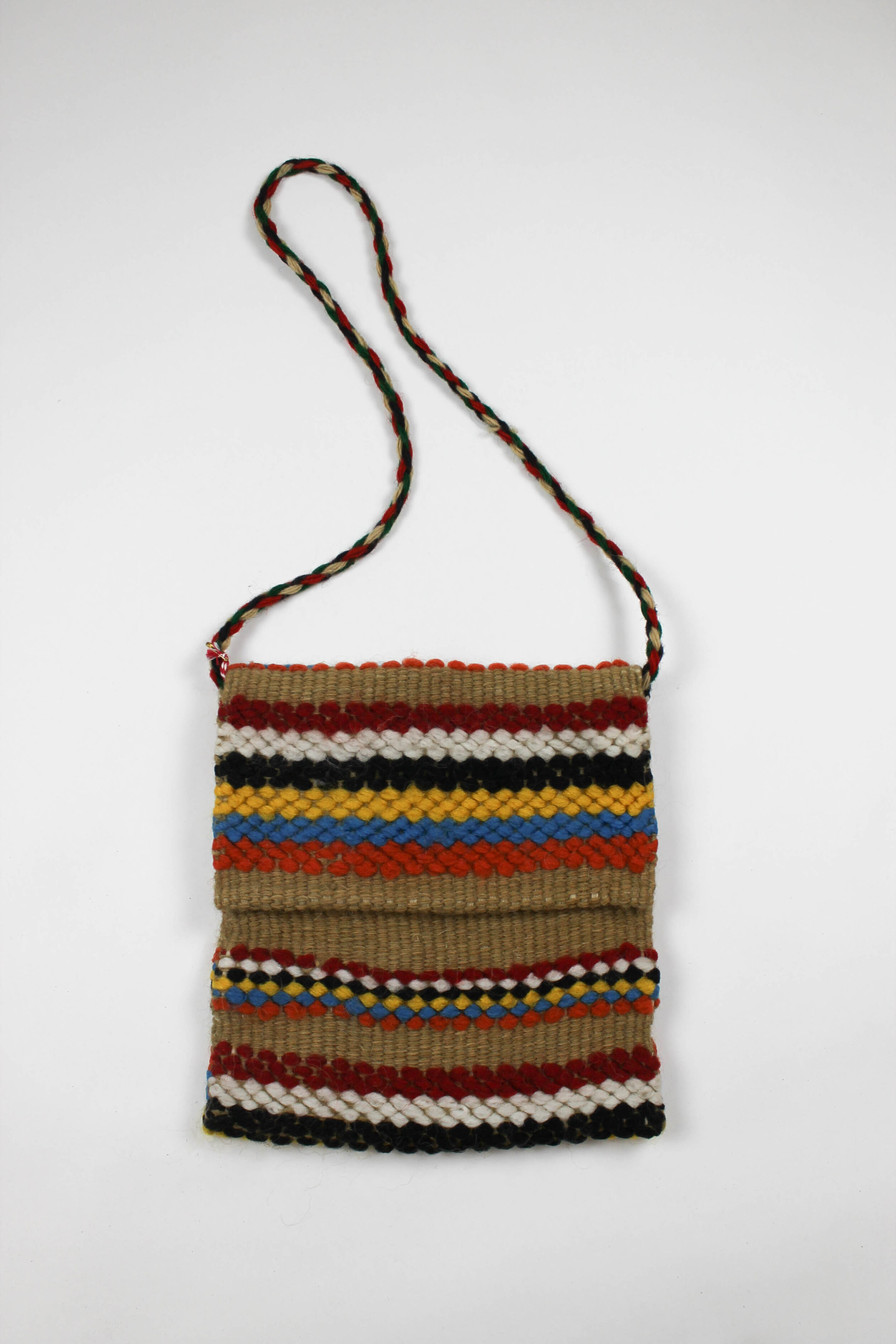 WOOL STRIPE BAG WITH FLAP - $32