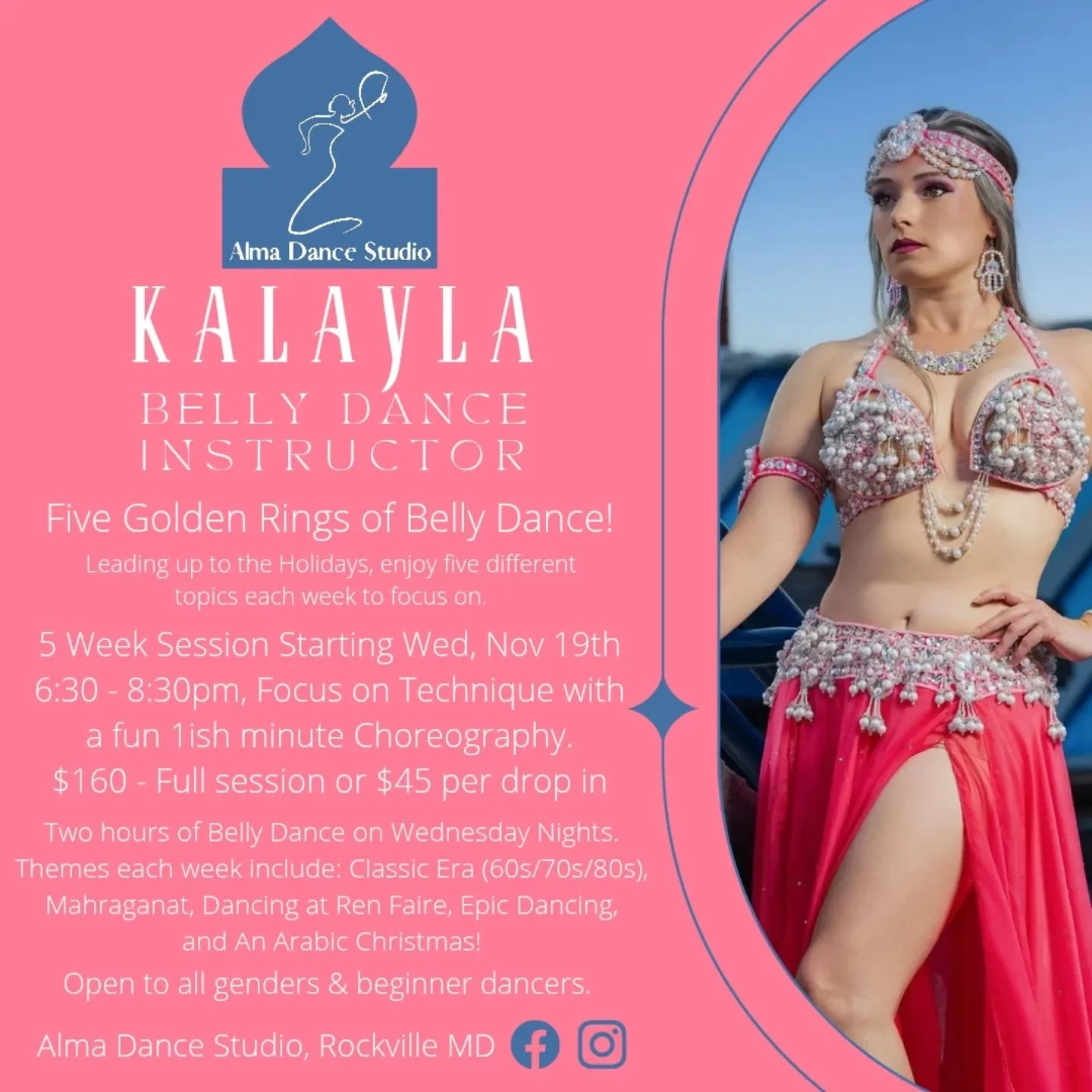 FIIIIIIIVE GOLDEN RIIIIIINGS! 🎶
New Session begins in less than 2 weeks!! 🤩
Join me for five weeks as we spend TWO hours an evening together learning specific techniques. 
Drop in is also available for these workshops. 
Sign up is in my bio and I'l