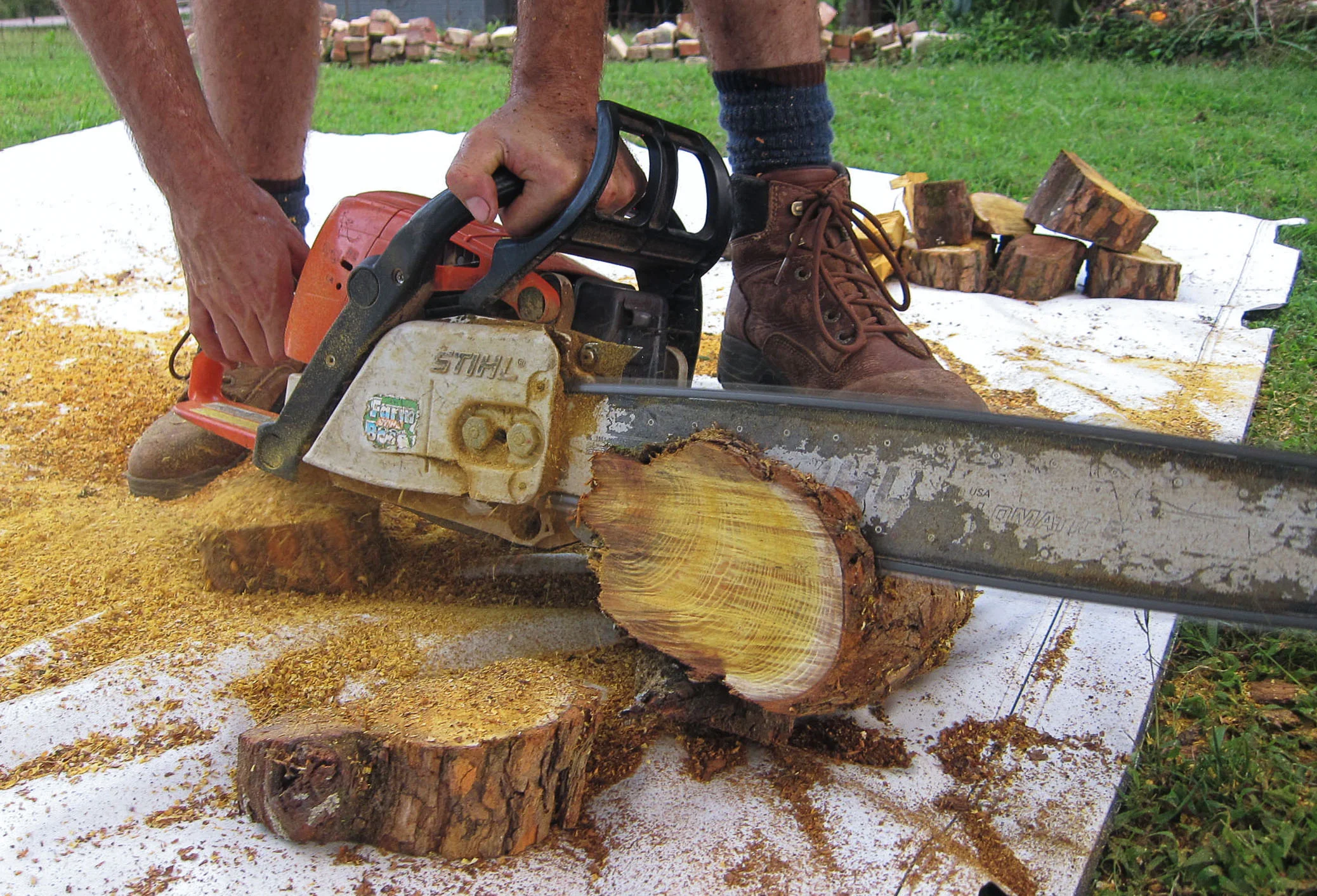 Osage Wood harvested, delivered, and cut by the best looking lumberjack I know over at Tennessee Valley Firewood Co.