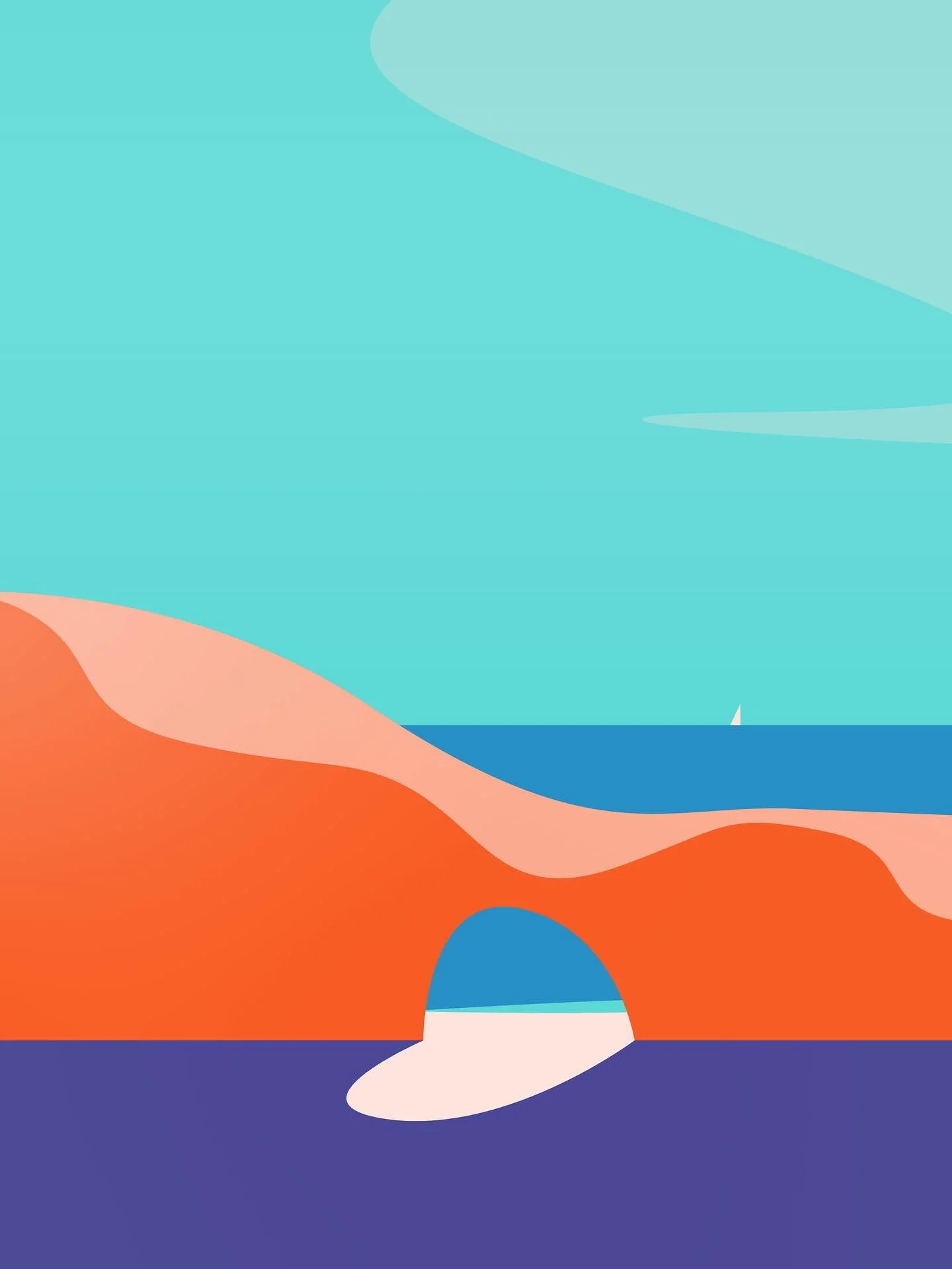 Another beach with another rock ❤️ back in California for the weekend!

#simple #illustration #minimalist #colour #colourful #california #beach