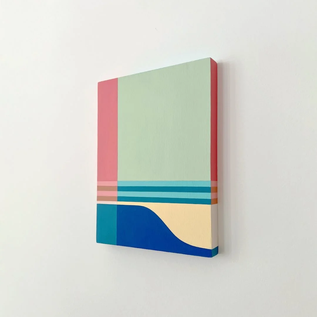 Wave Summer. Available.
6&rdquo;x8&rdquo; Latex paint on wood panel.

An inverted version of Summer Wave, also in this series I love painting these lil wave guys. So much fun colour!

Work 19/20 from my Slice show.

#wave #summer #vancouver #colourfu