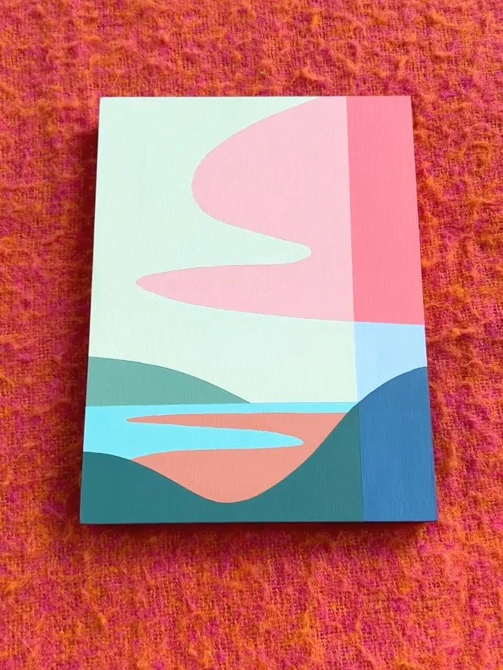 Laurie pre-drilled a bunch of panels for me and I tried to remember to paint them the right way up but instantly forgot 🤣 I will redrill the holes for anyone who&rsquo;d like to own this one the other way around.

Loving the colours. I was painting 
