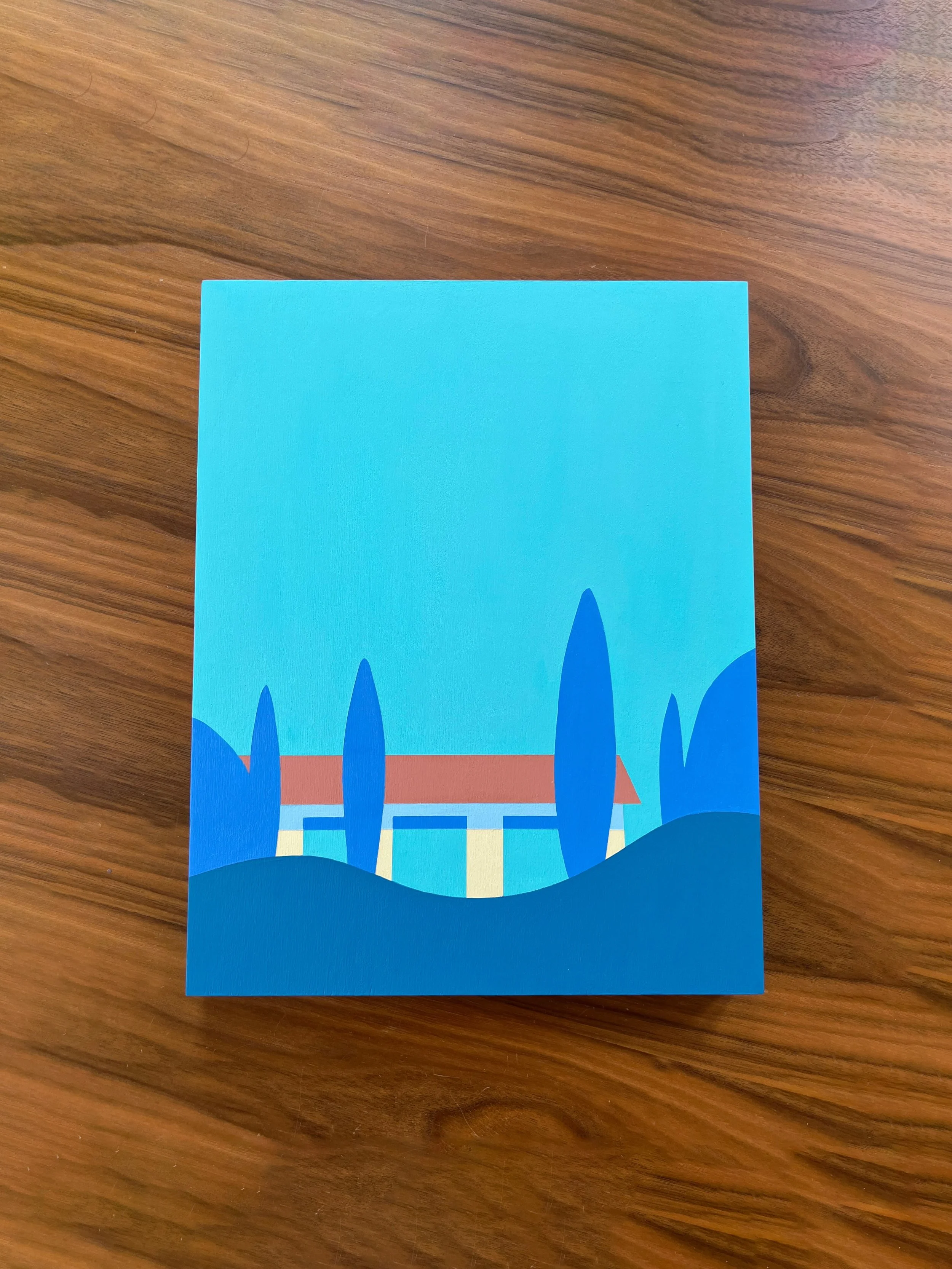 Sunlight on the Villa.
12&rdquo;x16&rdquo;. Latex paint on wood panel.

2 days into fall and I&rsquo;m already excited for next summer ☀️

Dm me if you need some blue to brighten your wall!

#villa #colourful #sunlight #sun #sky