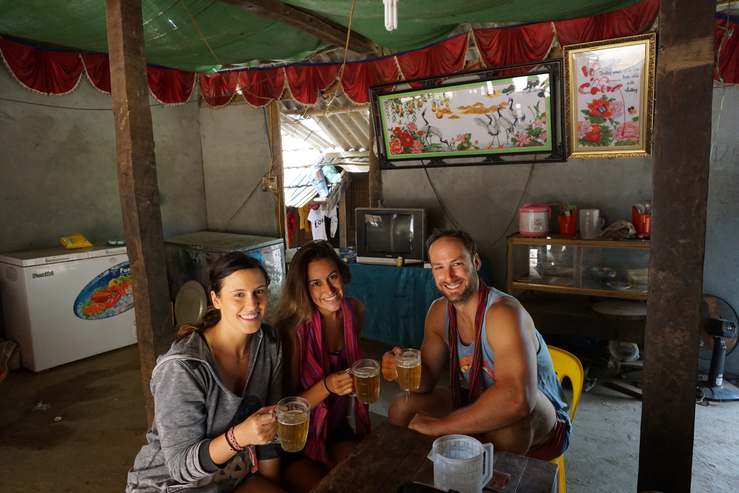 When you break down, might as well have a pitcher of beer in a local house!