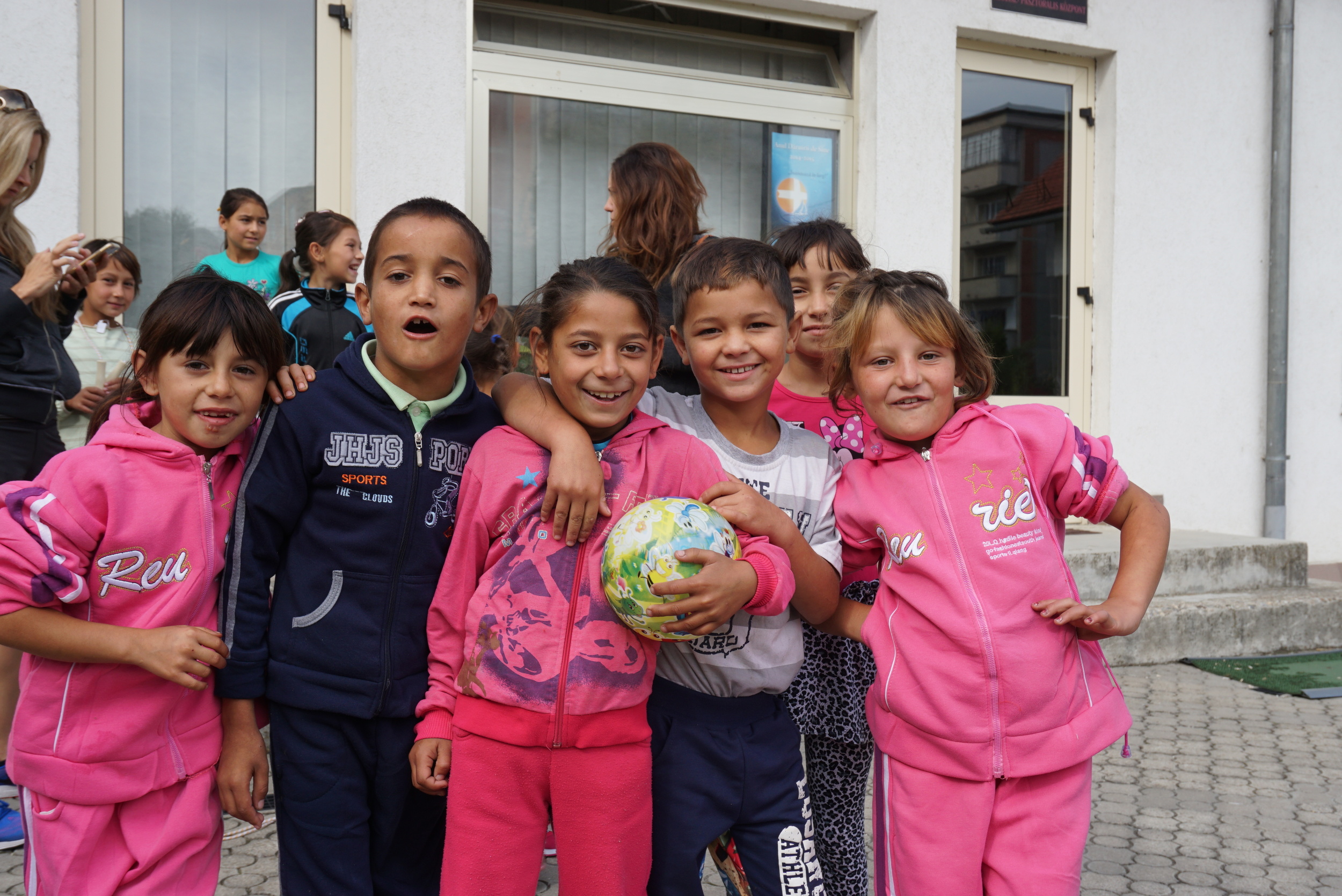 The Roma children during recess - they were all amazing to work with and help and simply couldn't stop smiling for the camera and hugging us!