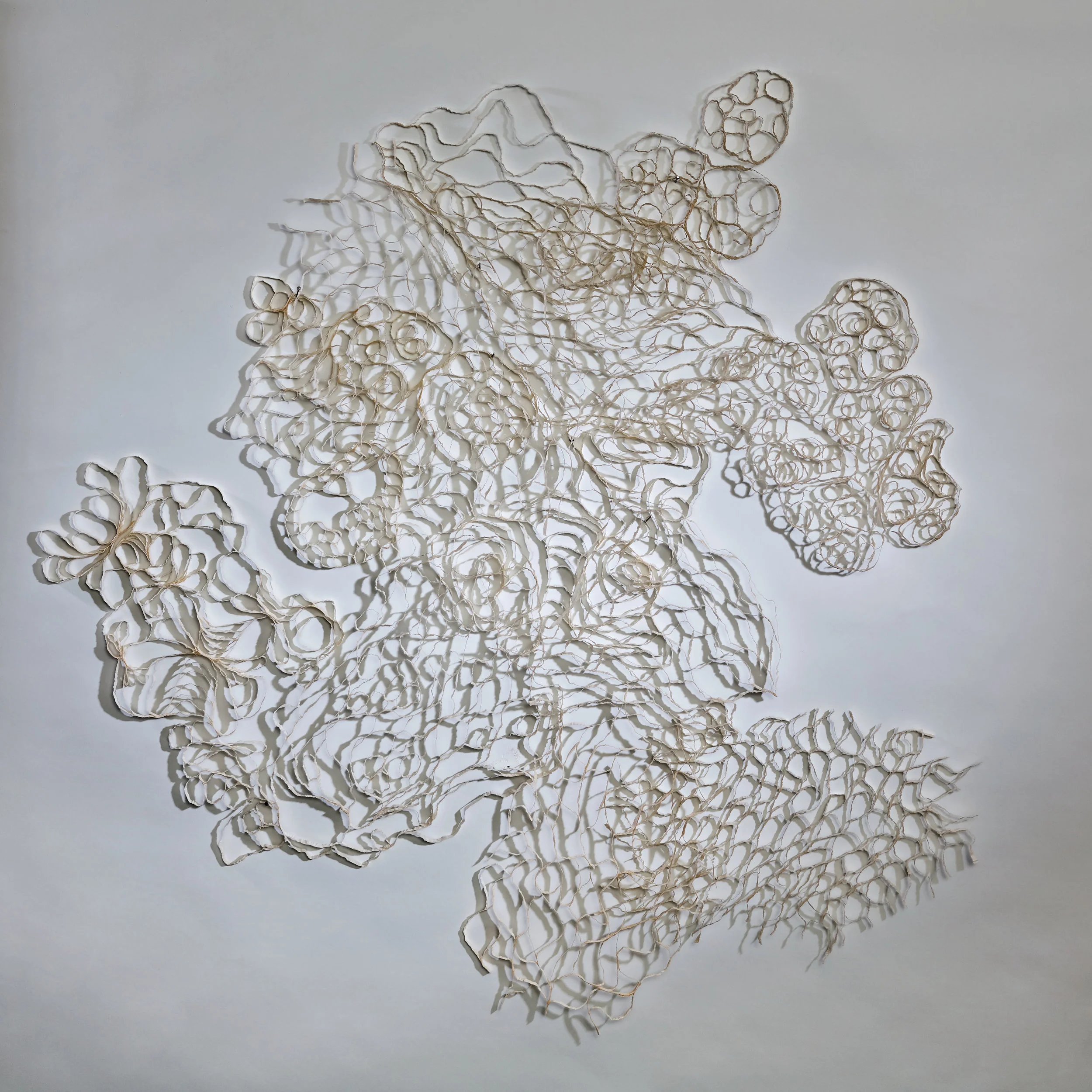 White Pattern Nine (detail), 2012, paper, 34 x 82 x .25 in.
