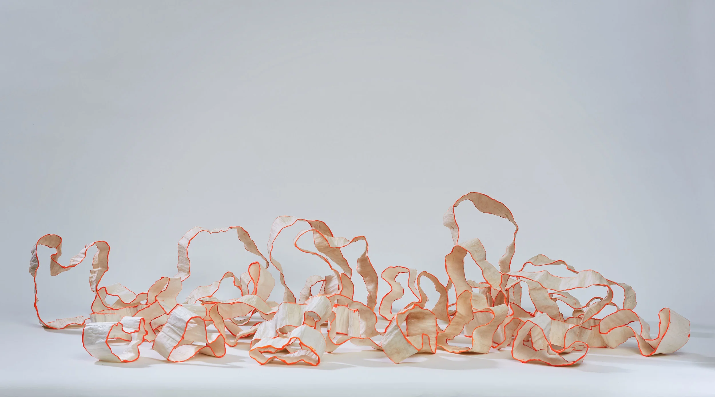 The Piles No. 2 , 2011, paper and acrylic, 12 x 42 x 9 in.