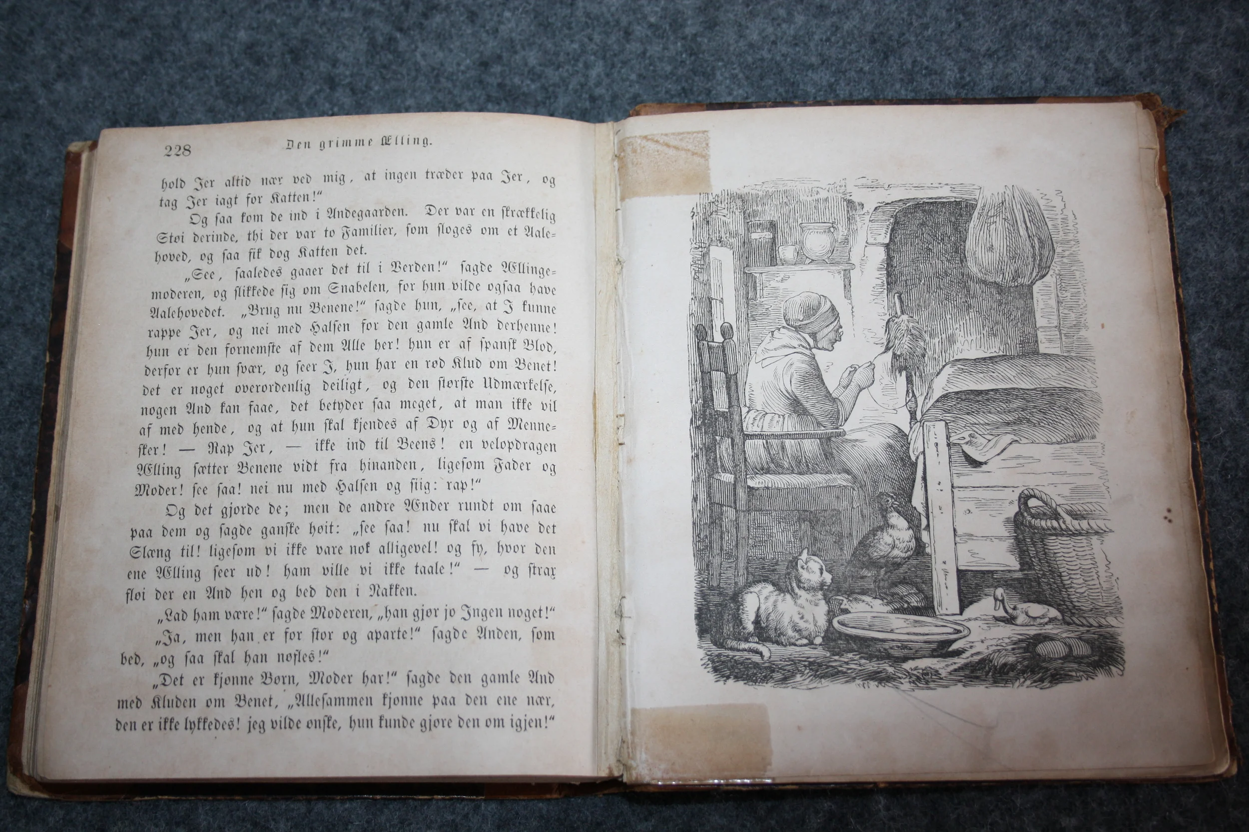 The ugly duckling in my 1854 copy of Hans Christian Andersen.