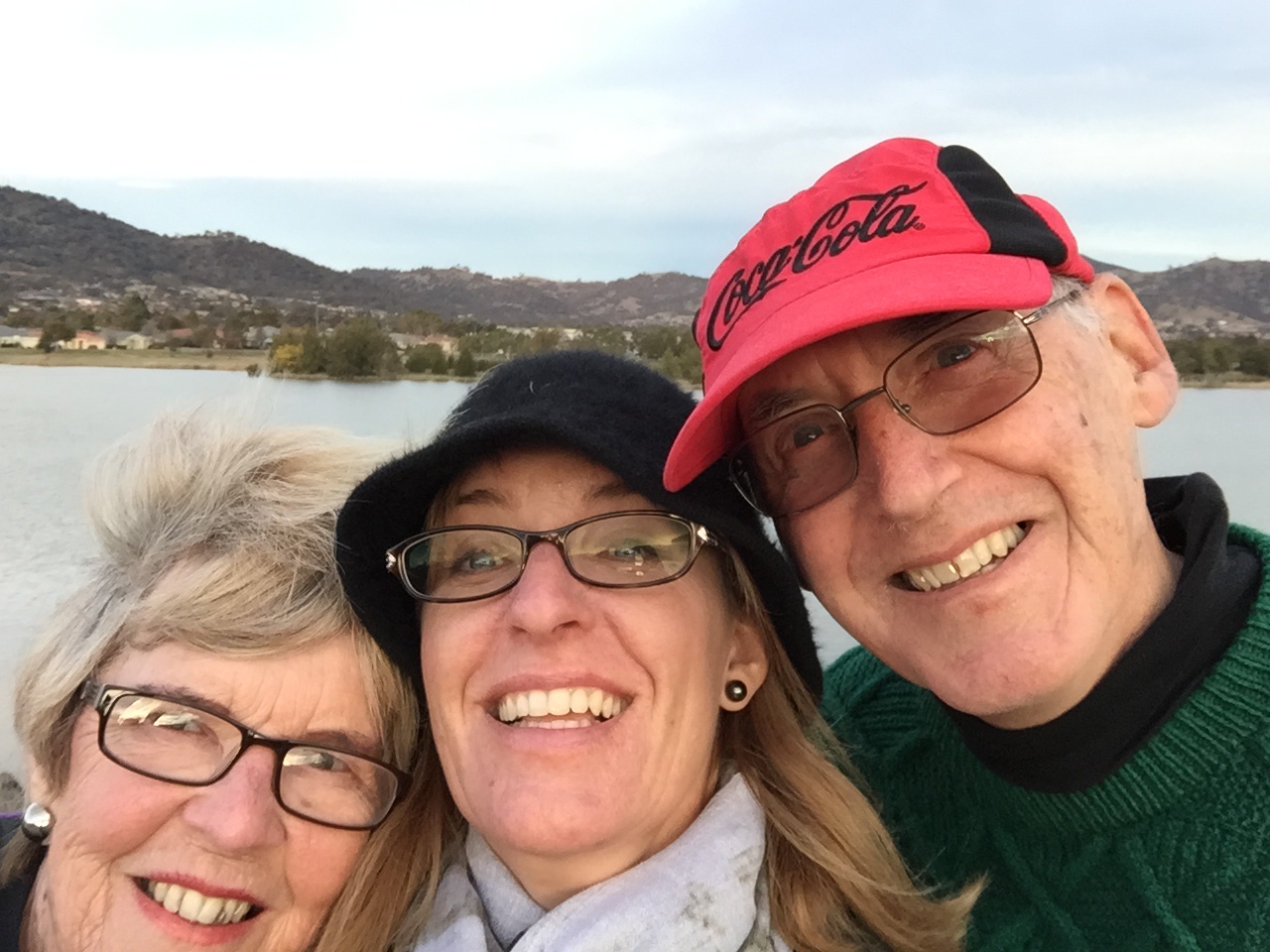 The dad selfie - happy that his wife has made it back to Canberra without drowning in cake and cream or slipping on the Big Banana peel.