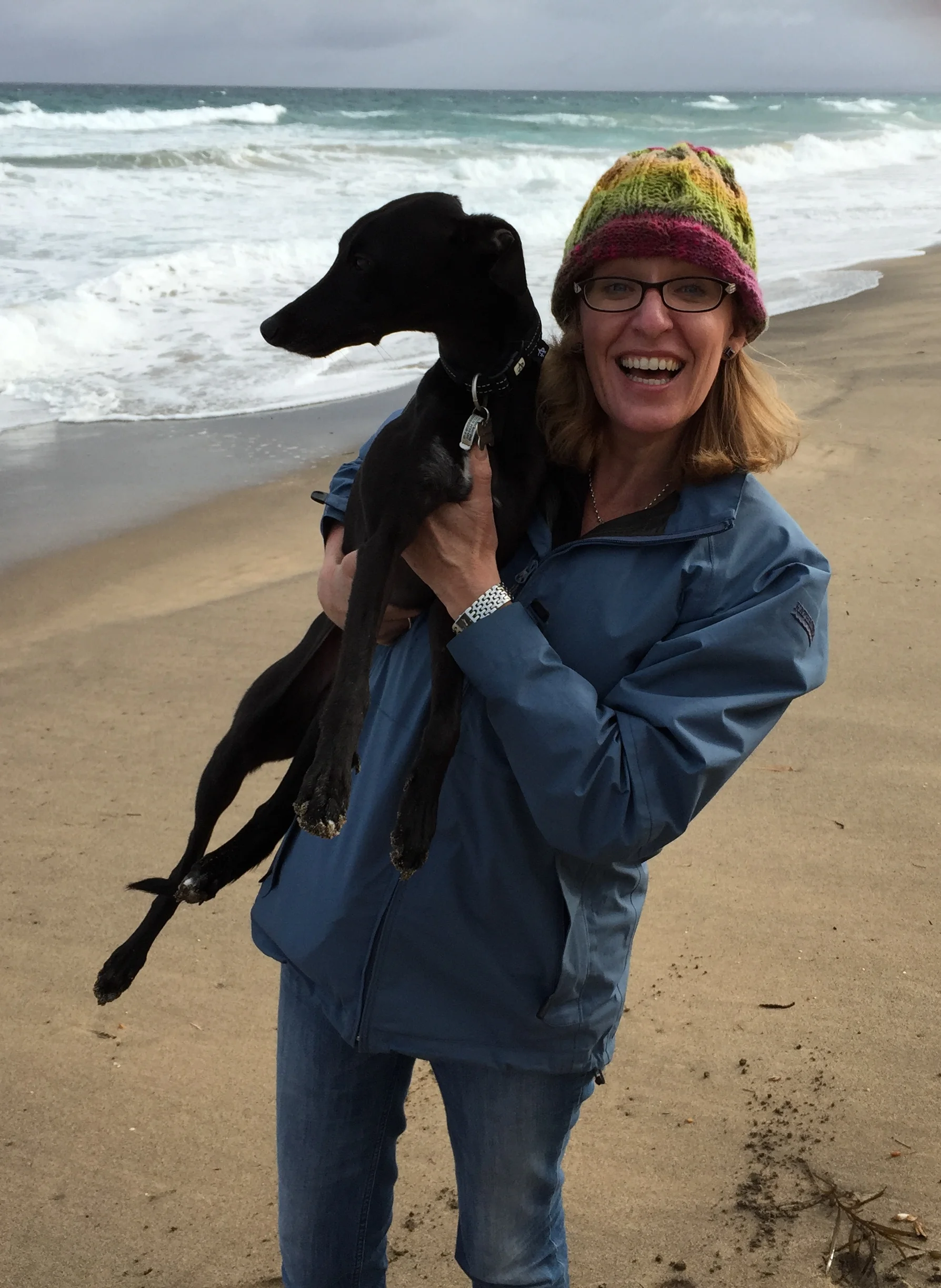 Braving the surf beach ...