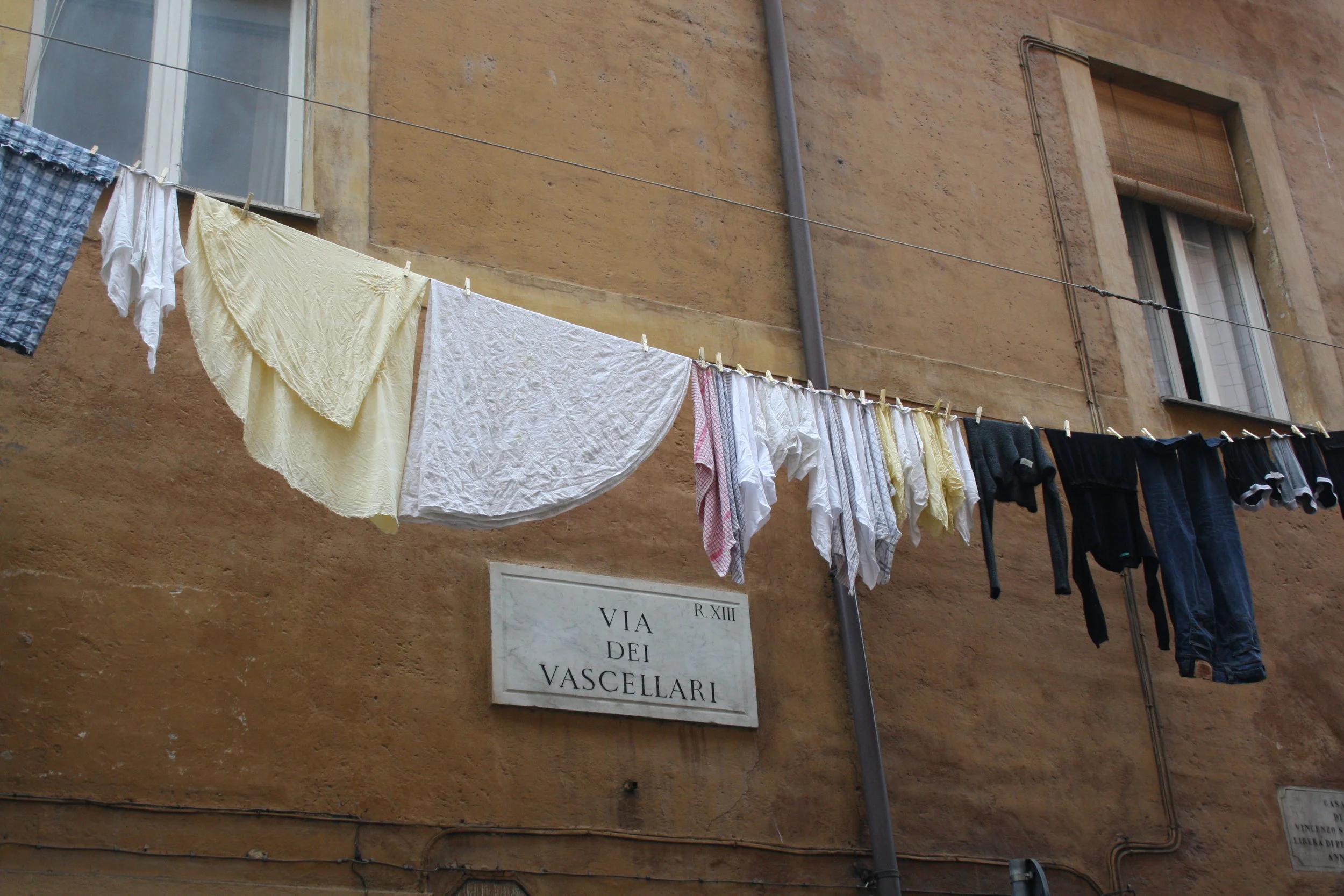 Hanging the washing out to dry in Trastevere