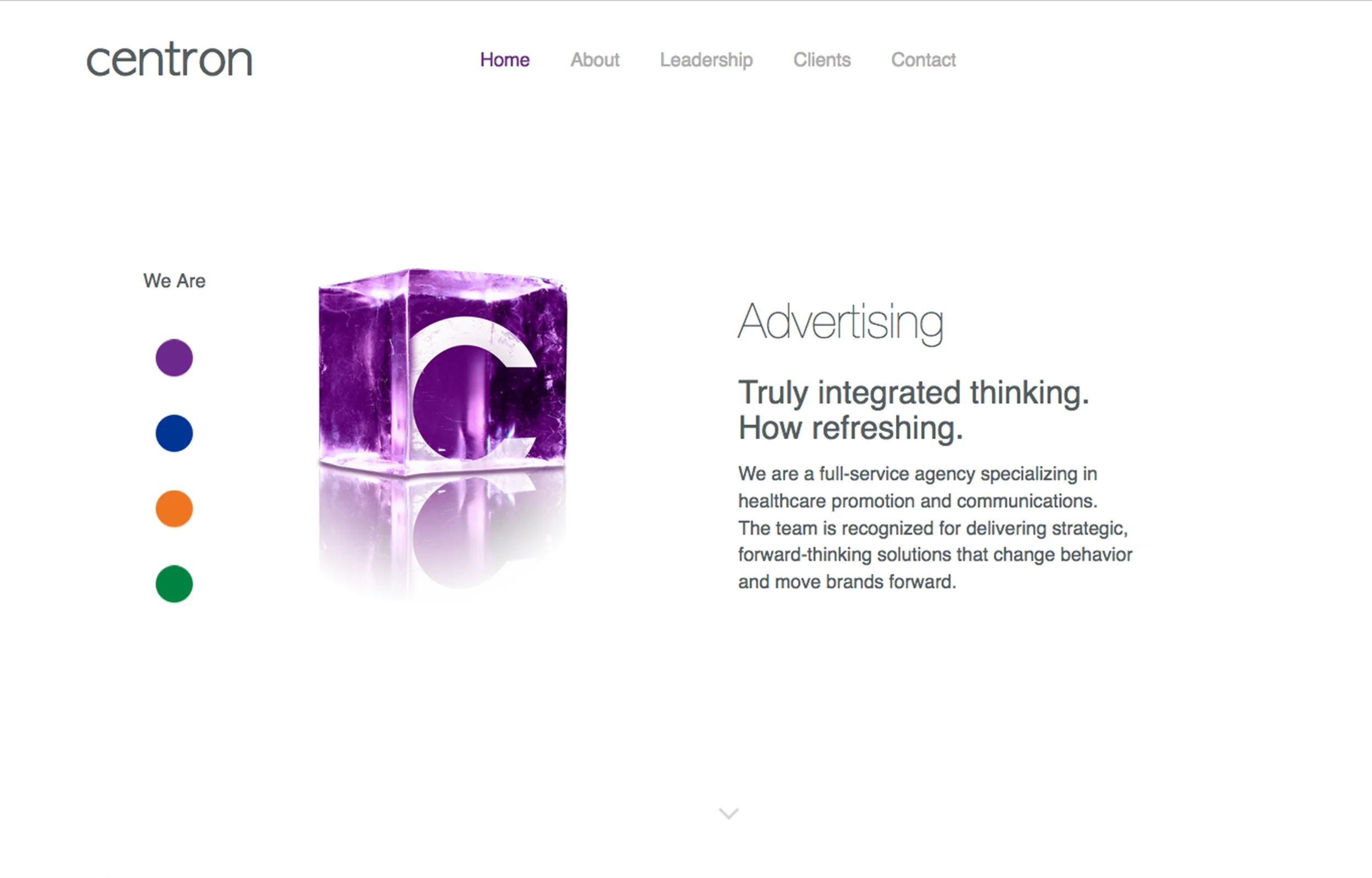 Centron Advertising webpage