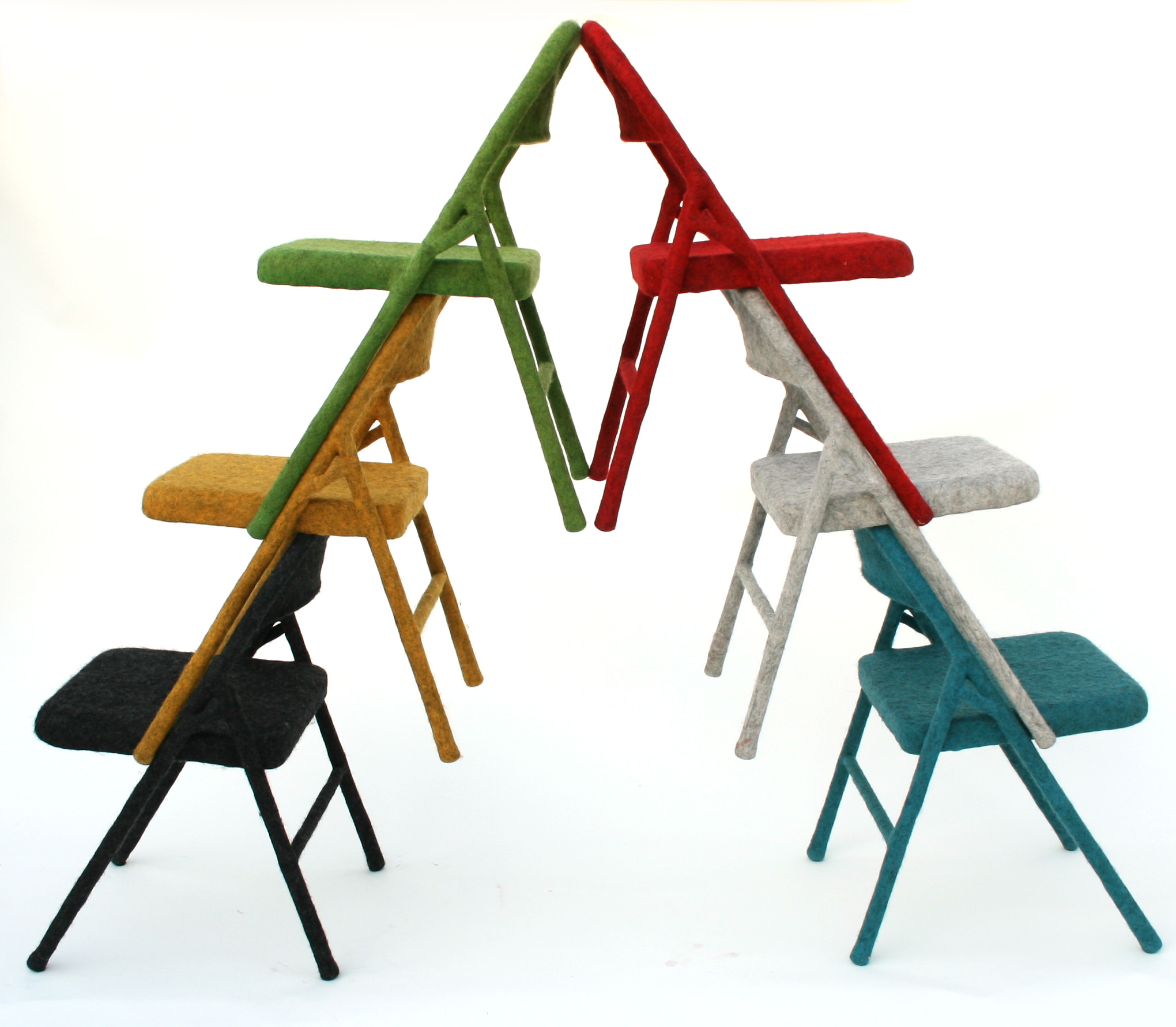  Hand-felted found chair 39"h x 17"w x 18"d 