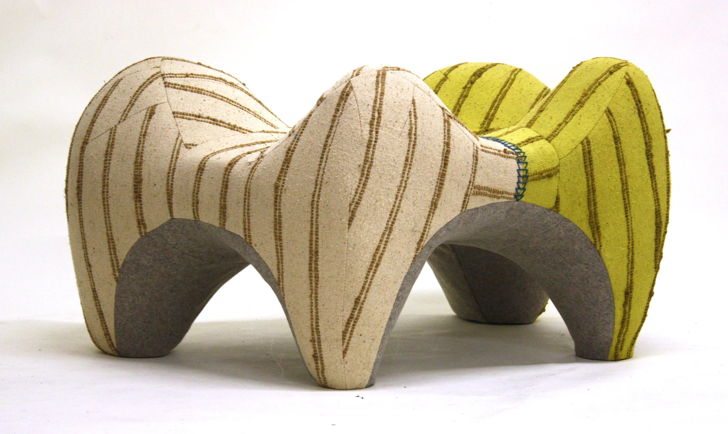   Tarantula , 2012  Hand-dyed vintage linen and jute weave, industrial felt 