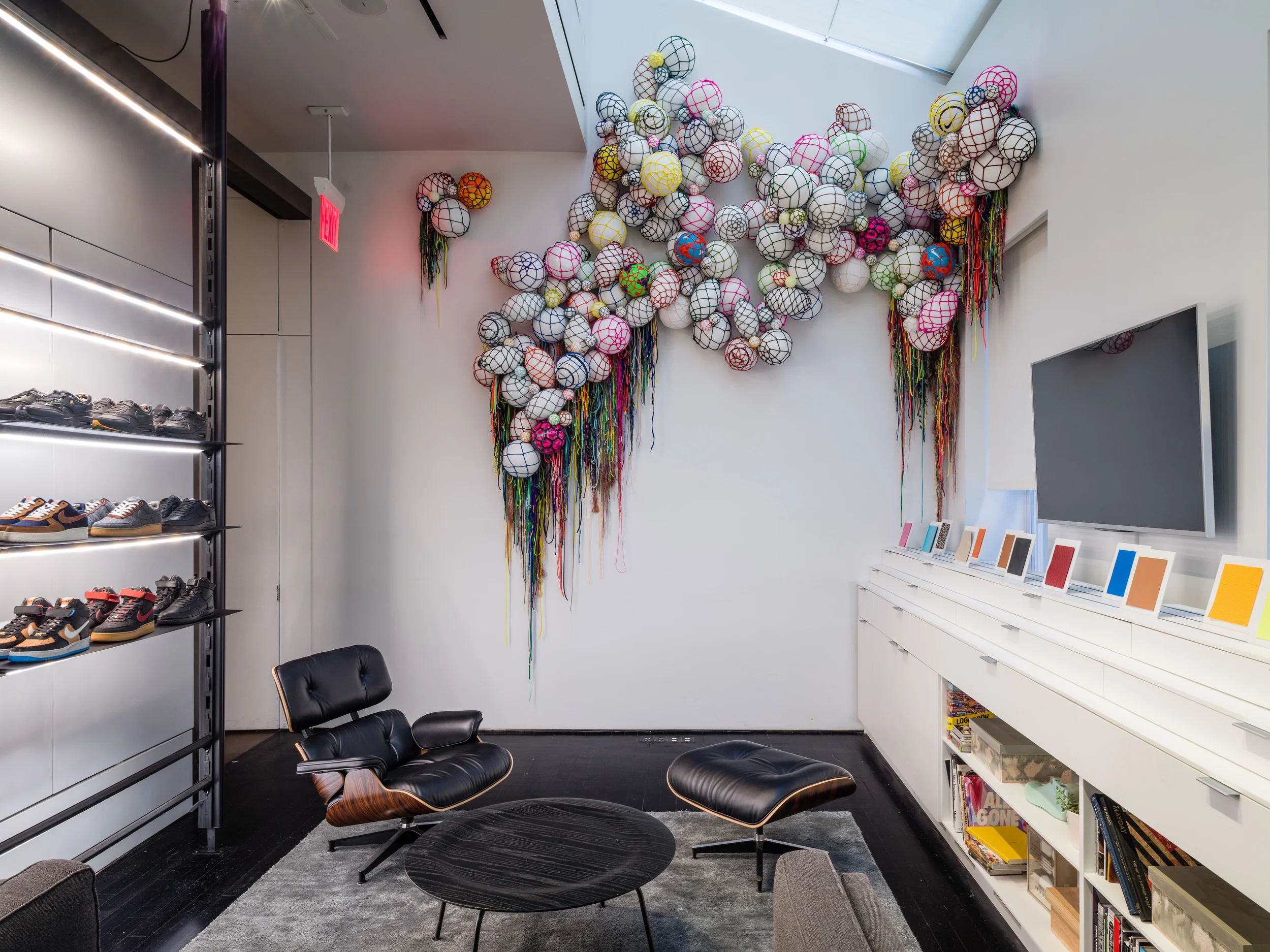 Balls to the Wall , 2015 Site specific installation commissioned for Nike Lab, New York.