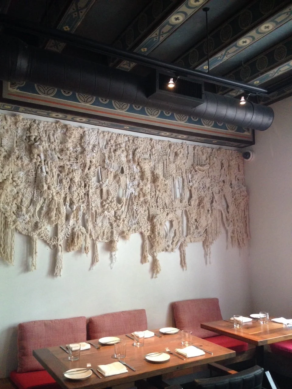  Cotton rope and twine wall hanging commissioned for Redbird, Los Angeles, 2015 