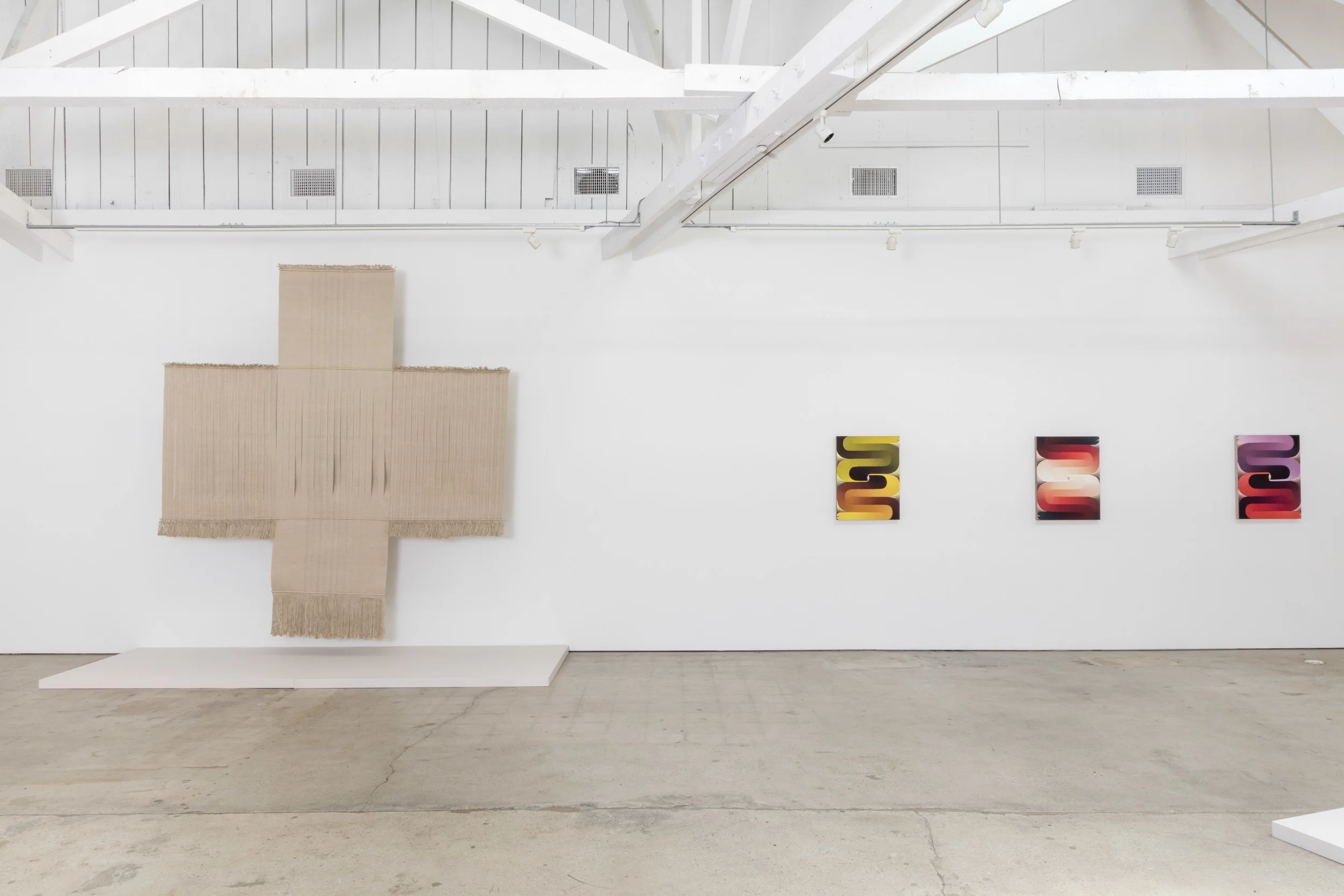 3 Women (July 23 - September 17, 2016) installation view (Lenore Tawney and Loie Hollowell) Joshua White/JW Pictures, courtesy of the Landing, Los Angeles