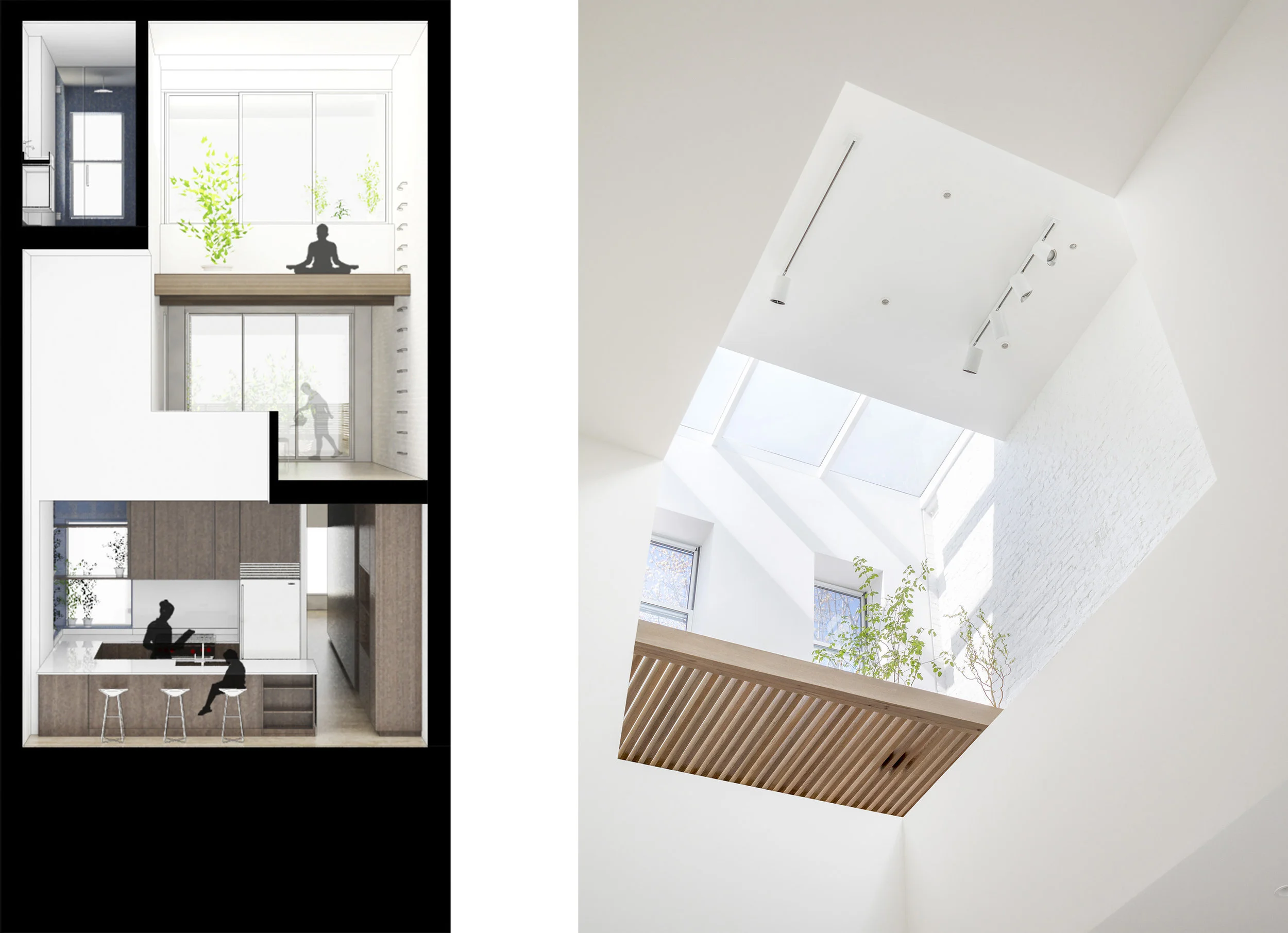 left: East-West Section right: "Double Void"