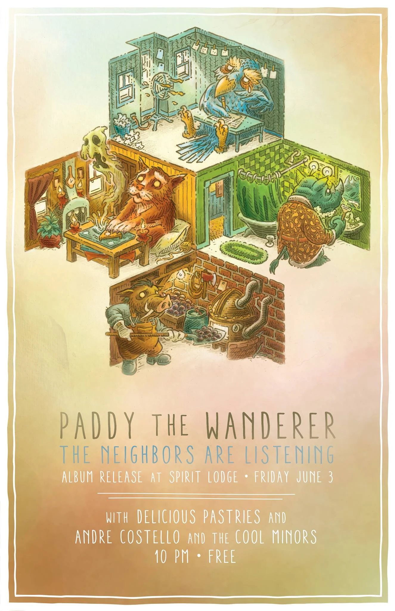 Spirit First Fridays: Paddy the Wanderer album release show featuring Delicious Pastries and André Costello & the Cool Minors