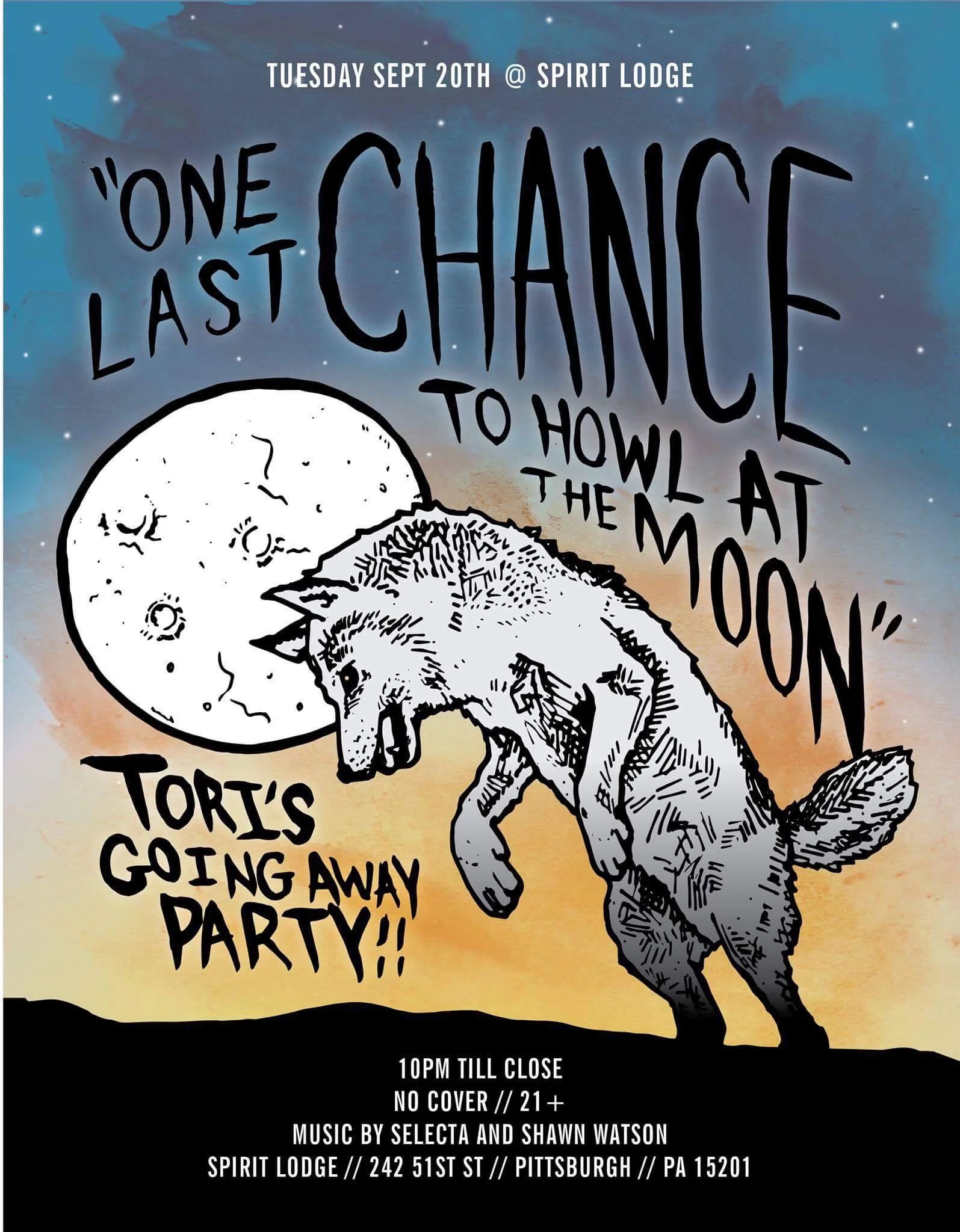 Lodge: One Last Chance to Howl at the Moon - Tori's Going Away Party