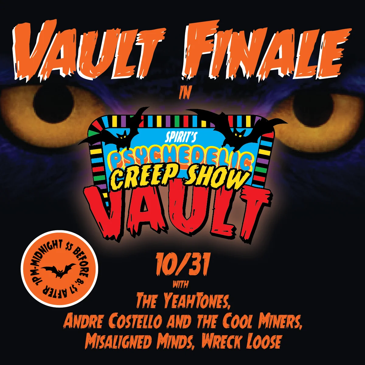 HALL: Vault Finale w/ The YeahTones, Andre Costello and the Cool Miners, Misaligned Minds, Wreck Loose