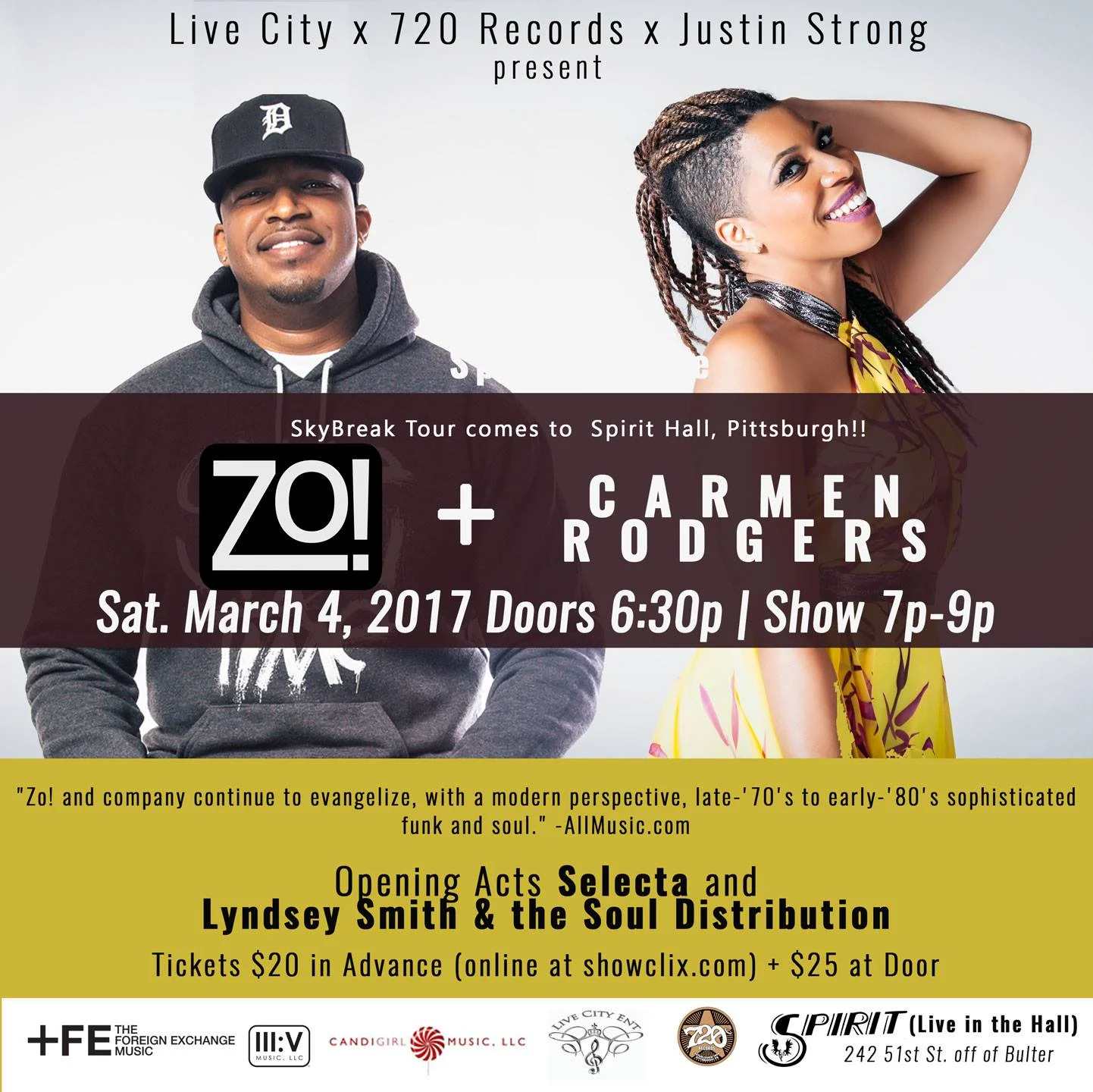 Hall: Zo! + Carmen Rodgers LIVE in Pittsburgh