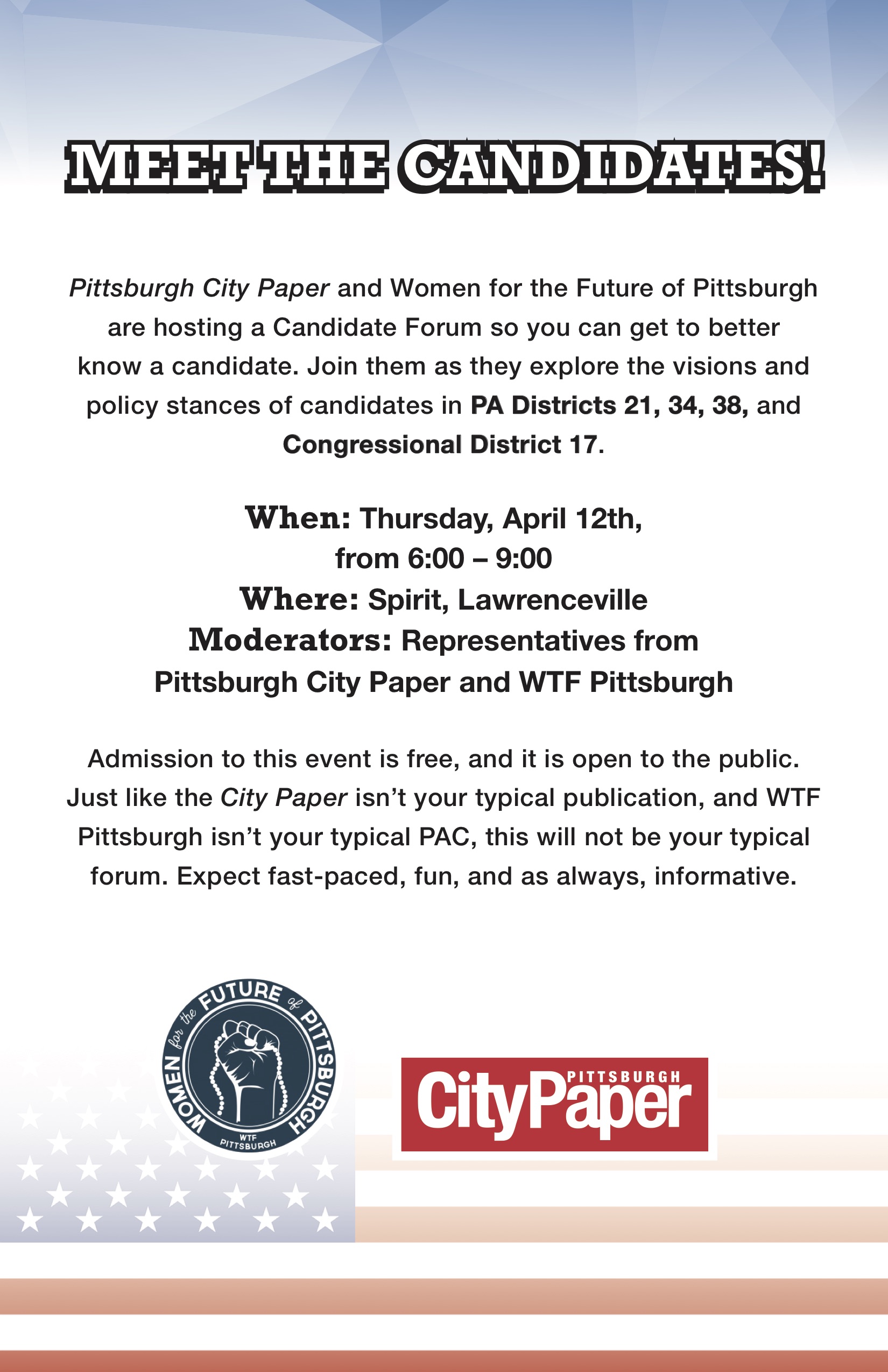 Hall: CP Candidate Forum partnering with Women for the Future of Pgh
