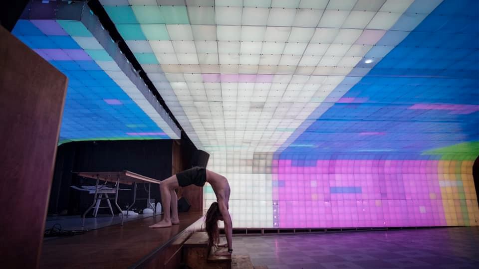 Hall: Yoga under Ian Brill’s “Vault”