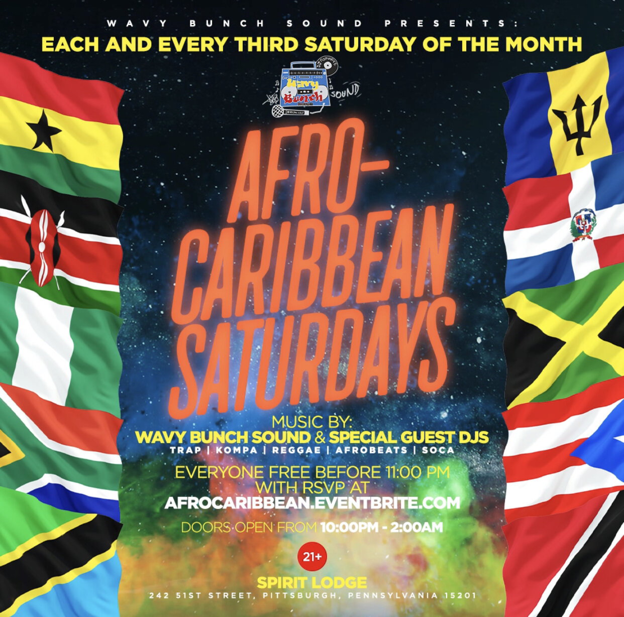 Lodge: Afro-Caribbean Saturdays