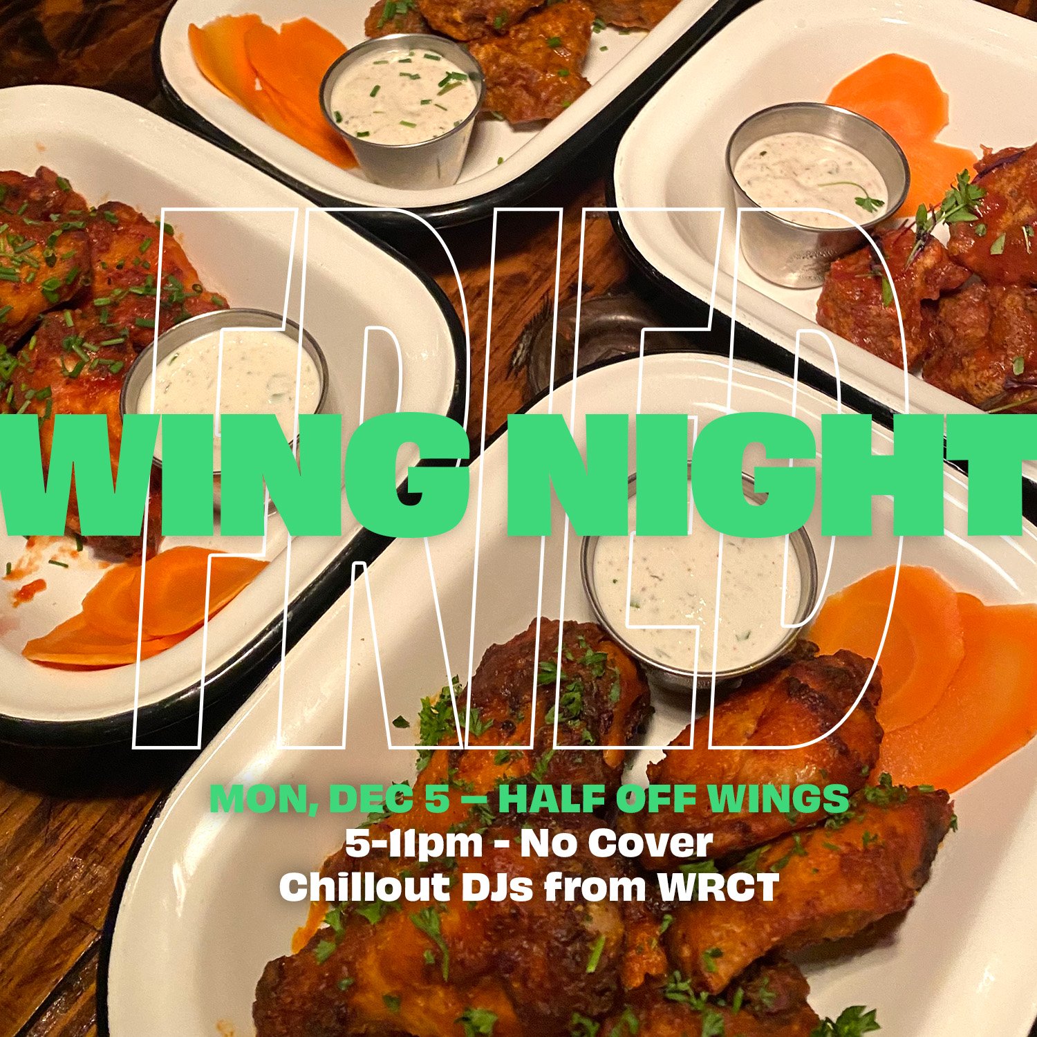 Lodge: FRIED/Wing Night w/ WRCT's Strange Waves 