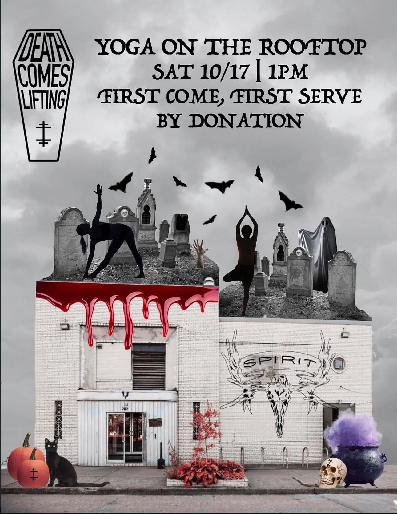 Death Comes Lifting Yoga on the Rooftop