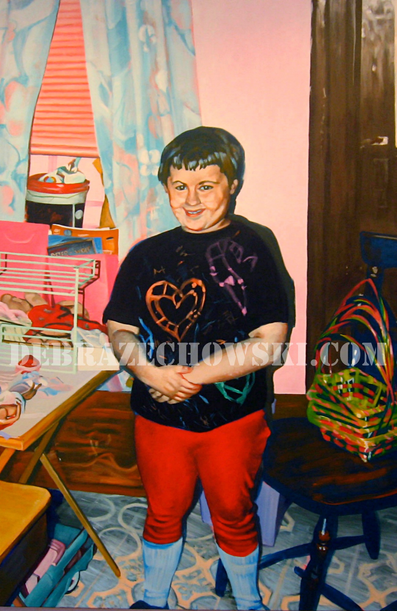 DETAIL, Self-Portrait with Barbie, Acrylic on Canvas, 84” x 96”, 2010