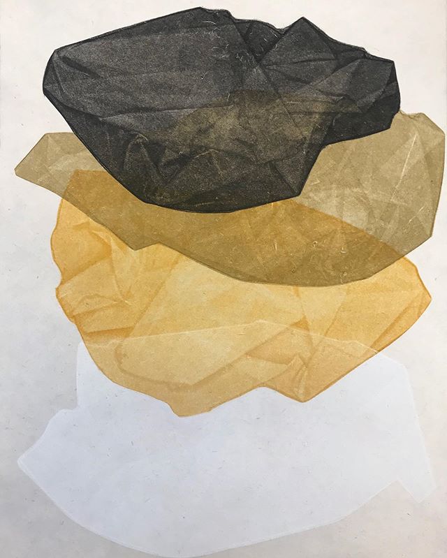 A monoprint on handmade paper from the first week of fall concentration @penlandschool So delighted and grateful to be working in both the papermaking and print studios for 8 weeks! 💕