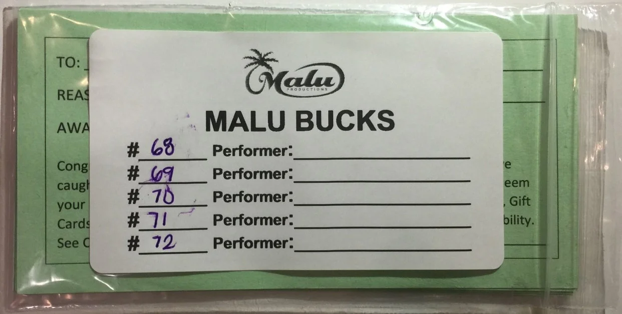 Back of Malu Bucks Packet