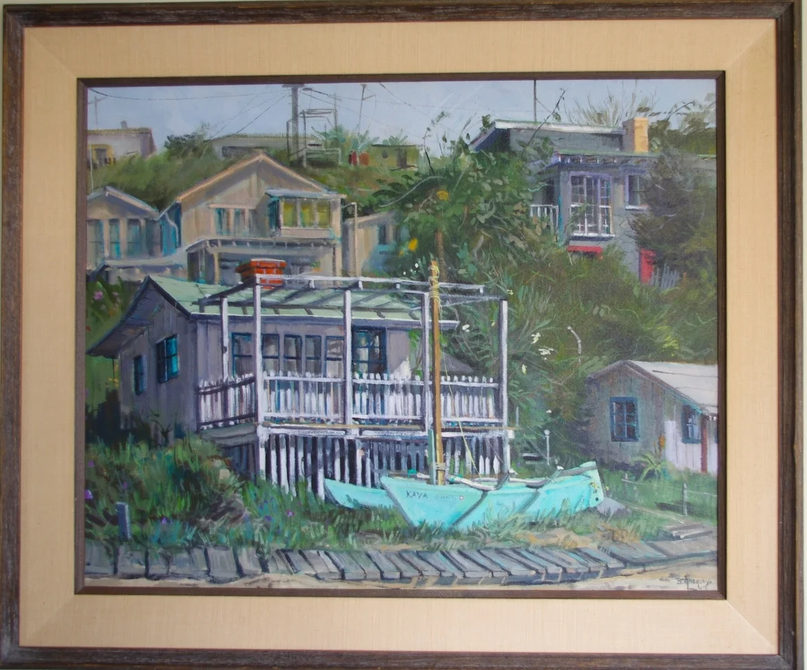 Original painting of Ann's family cabin growing up.