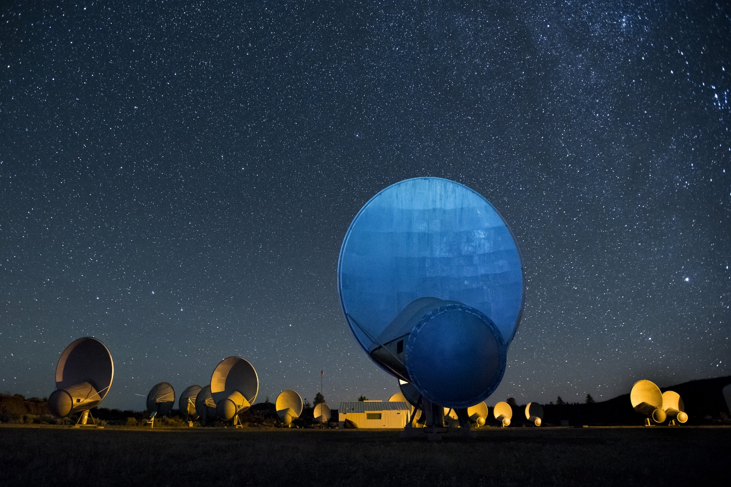  SETI researchers monitor the heavens with a field of radio telescopes at the Allen Telescope Array at the Hat Creek Radio Observatory in Hat Creek northern California on Thursday, September 1, 2016. 