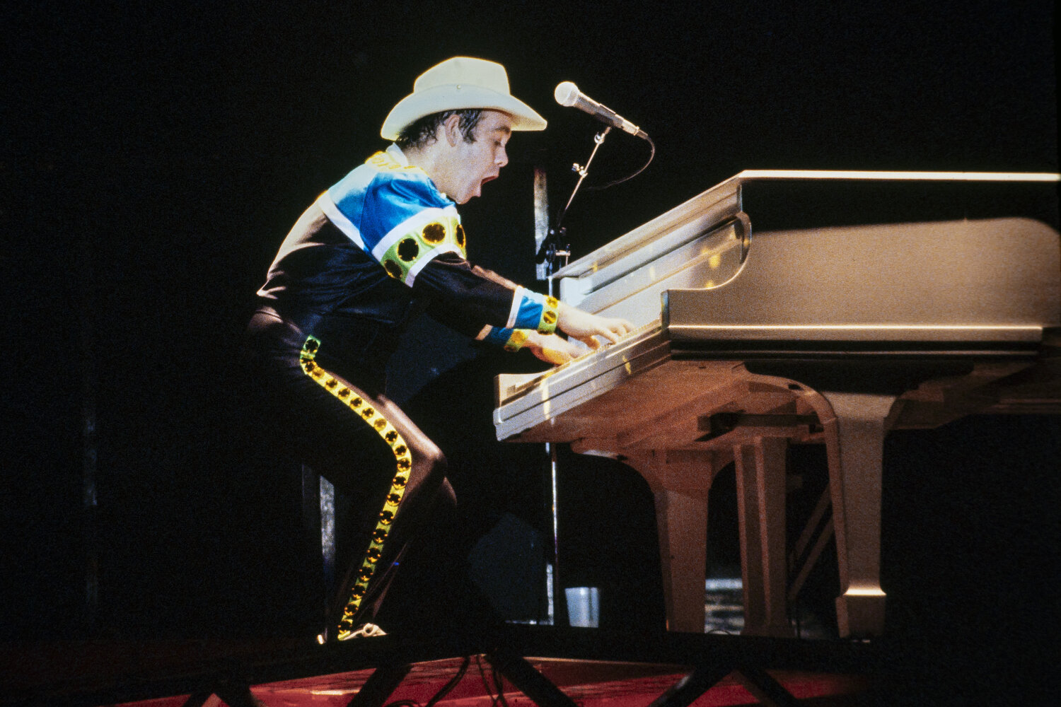  Elton John performs at the Oakland Coliseum Oct. 24, 1980. 